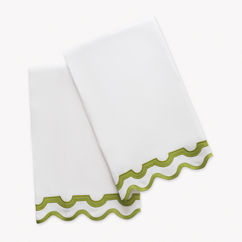 Matouk Mirasol Guest Towels - White/Grass featured image