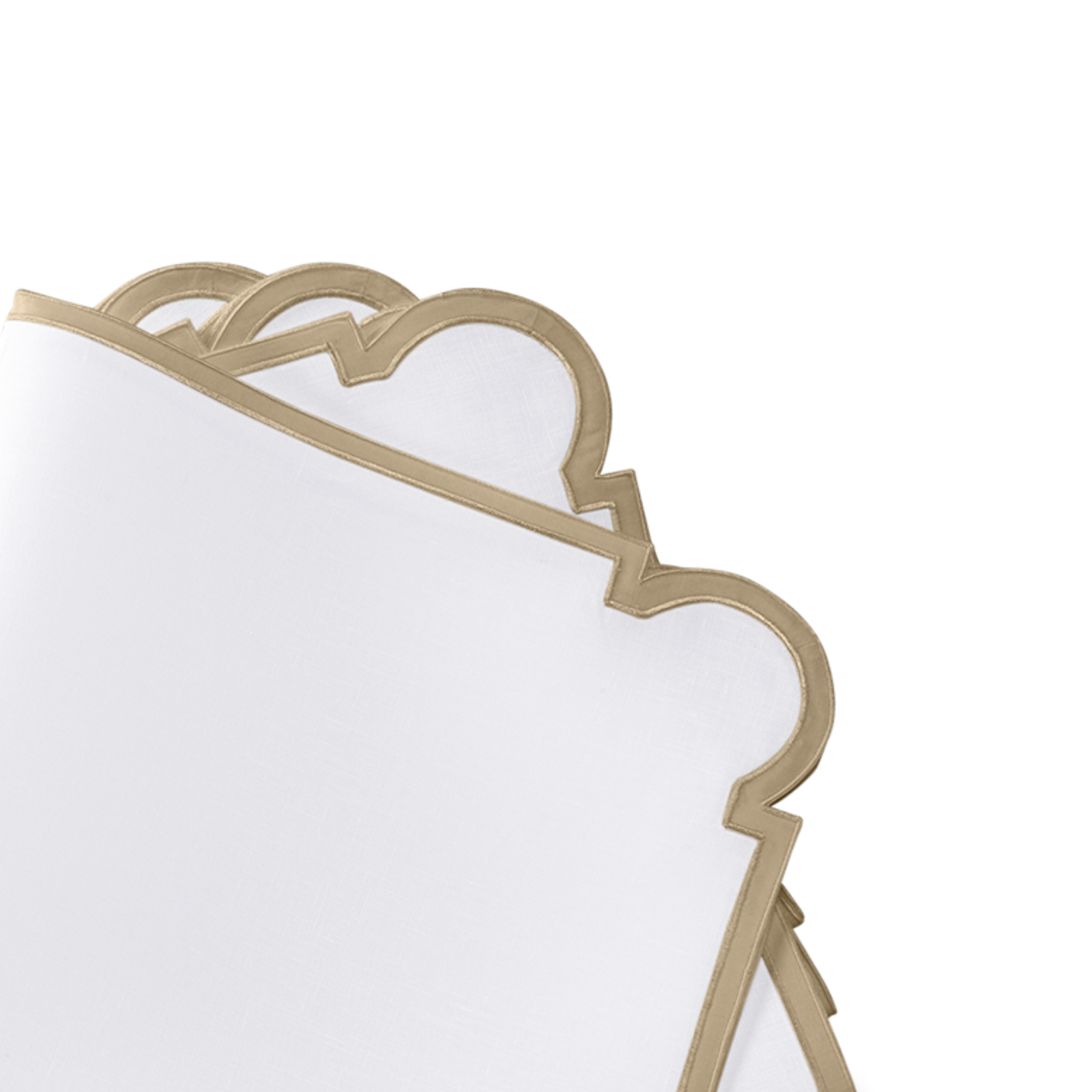 Stack of Matouk Mirasol Table Linen Napkins in Champagne Color