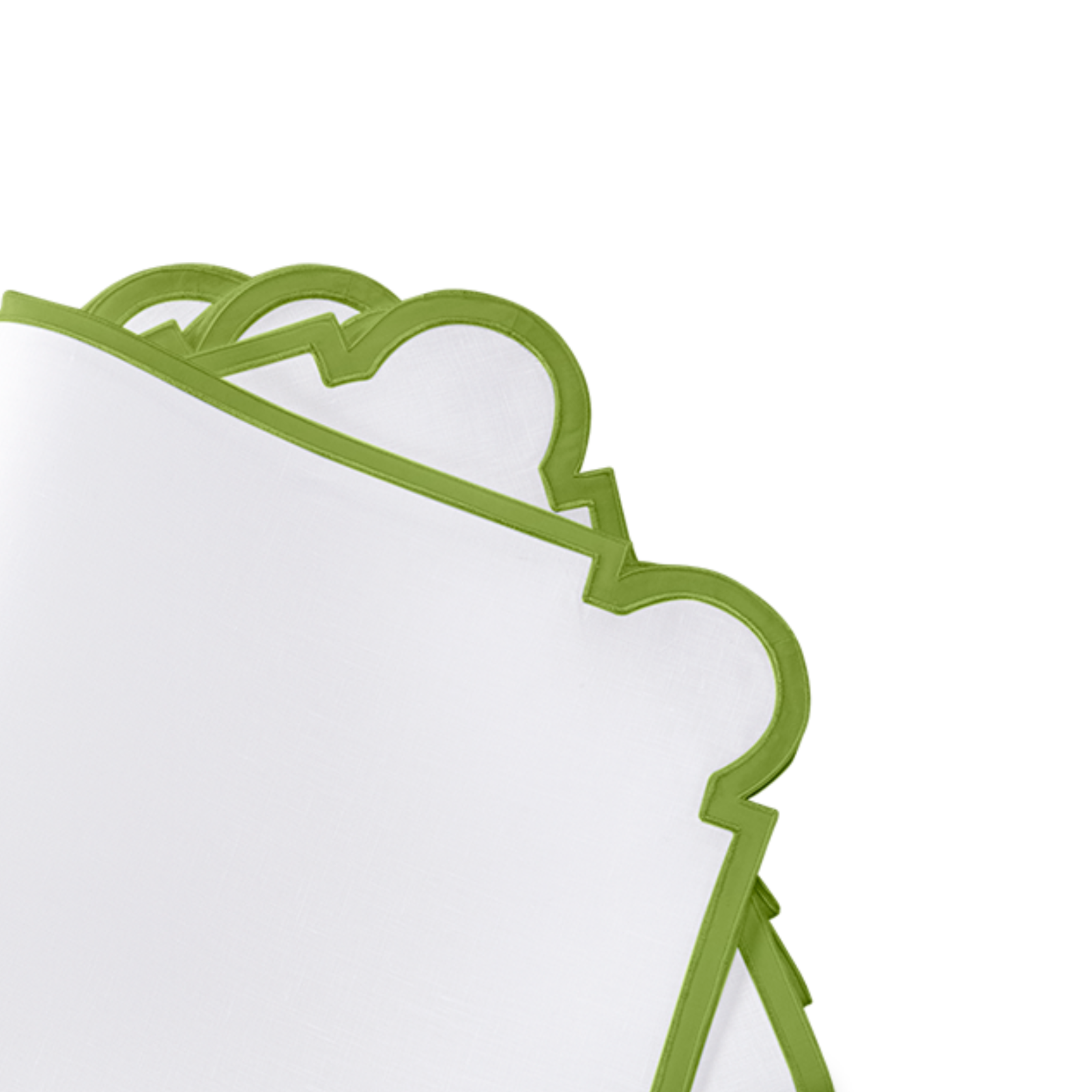 Stack of Matouk Mirasol Table Linen Napkins in Grass Color