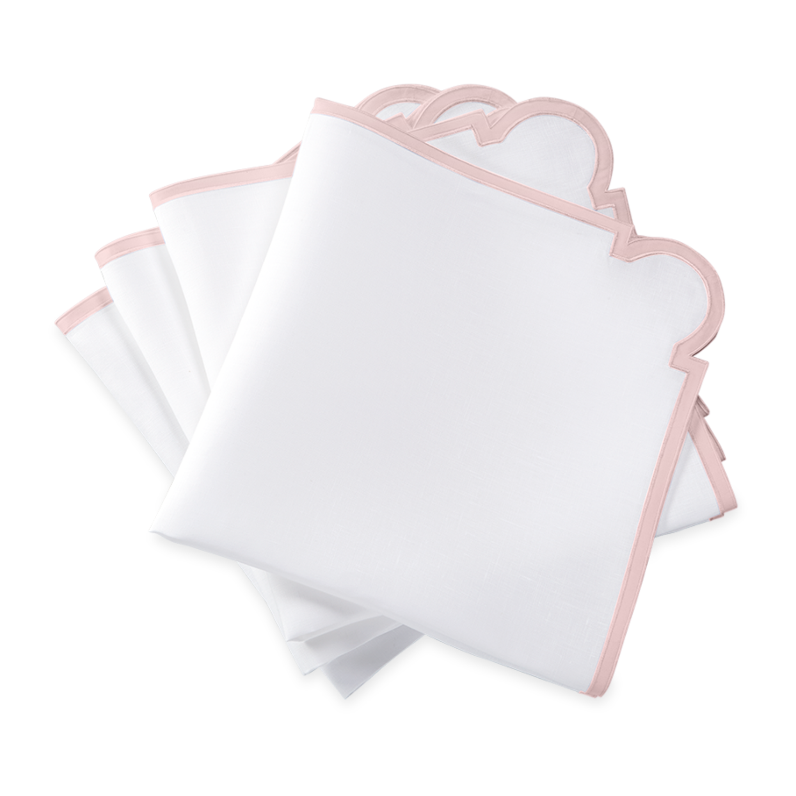 Stack of Matouk Mirasol Table Linen Napkins in Pink Color