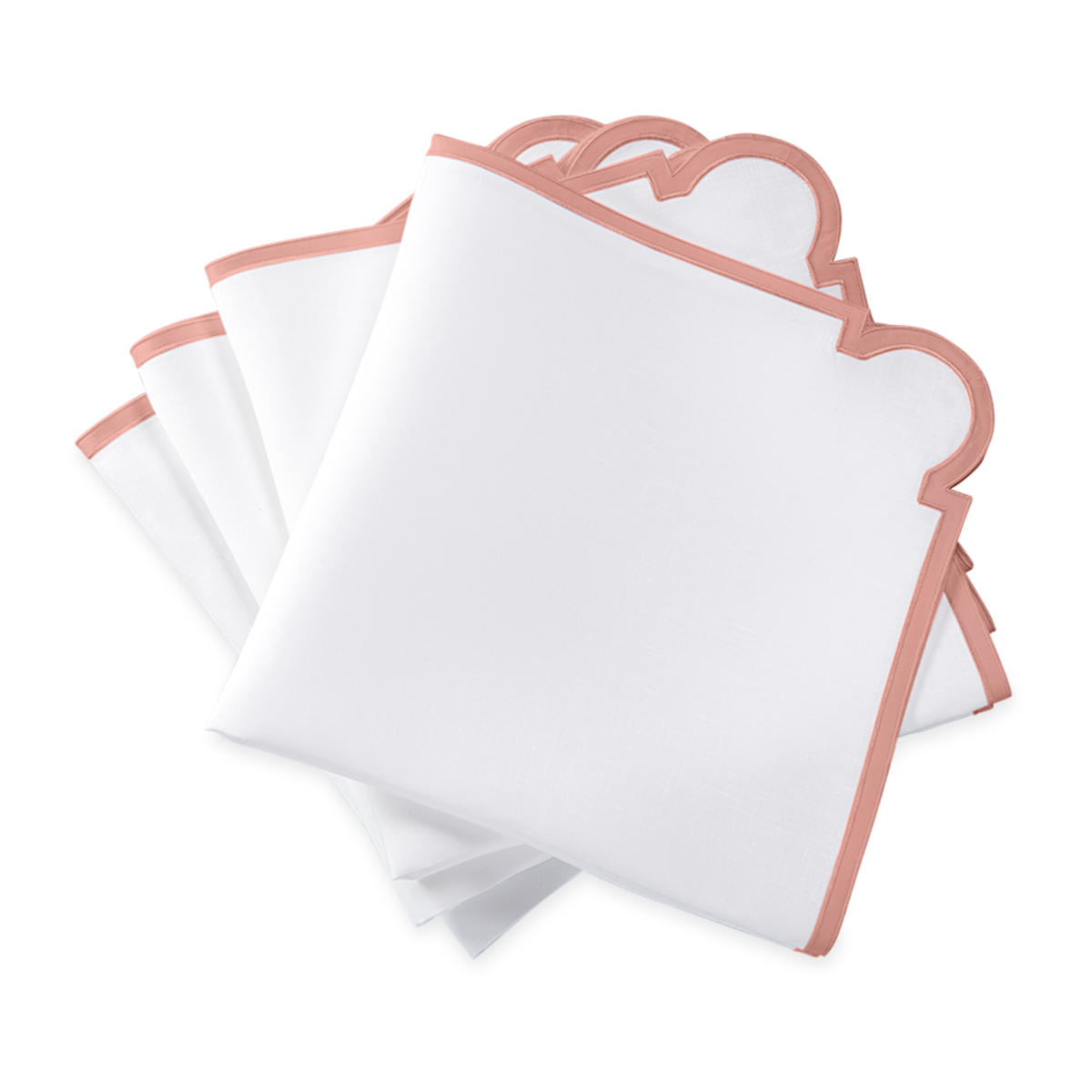 Stack of Matouk Mirasol Table Linen Napkins in Shell Color