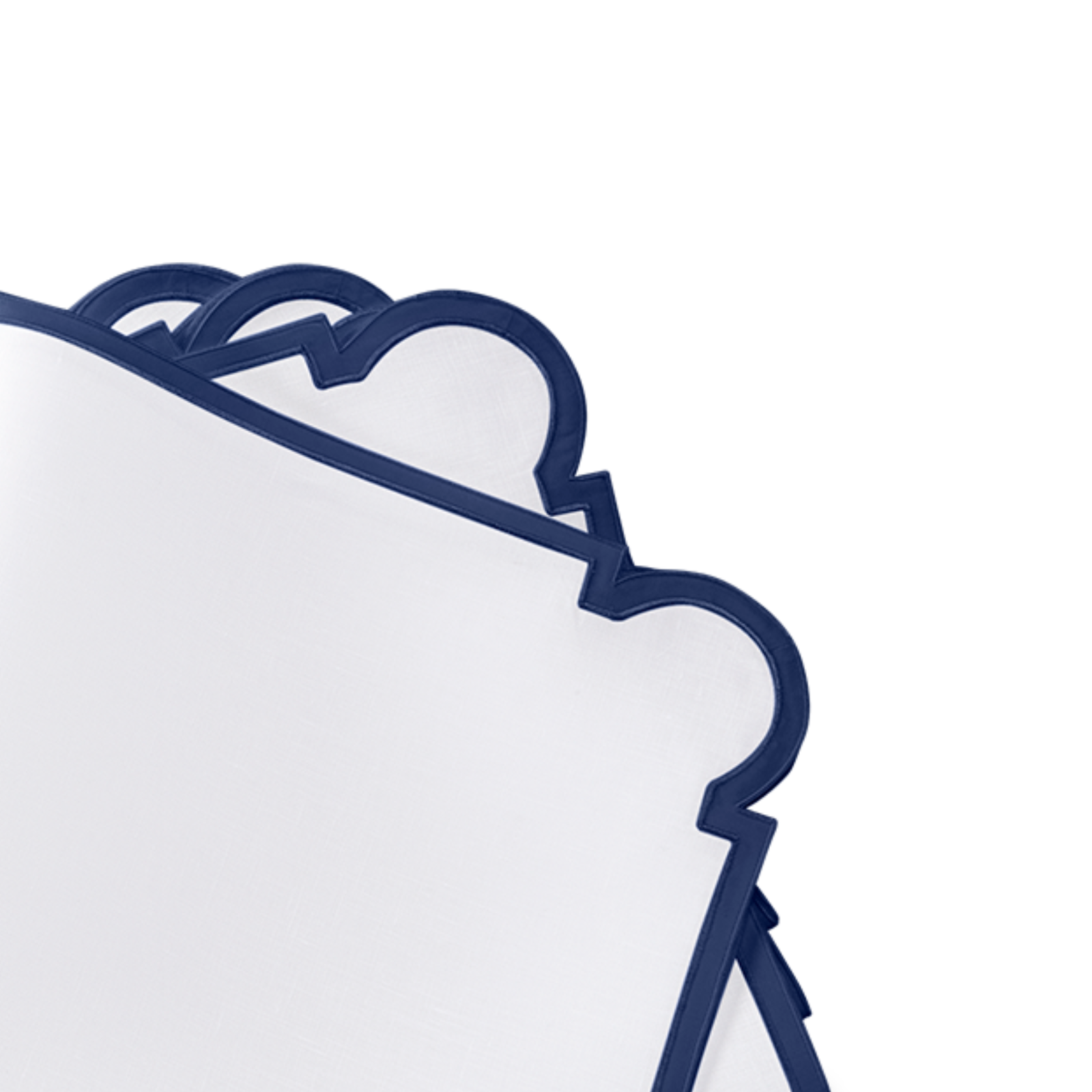 Stack of Matouk Mirasol Table Linen Napkins in Navy Color