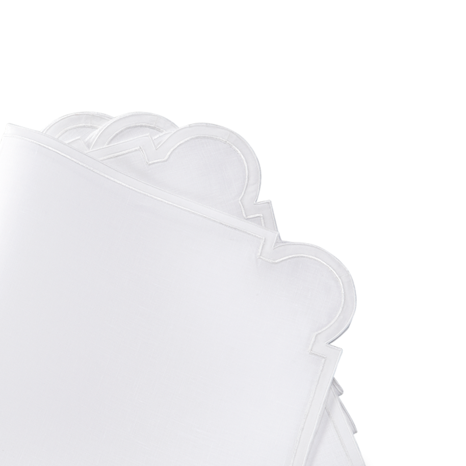 Stack of Matouk Mirasol Table Linen Napkins in White Color