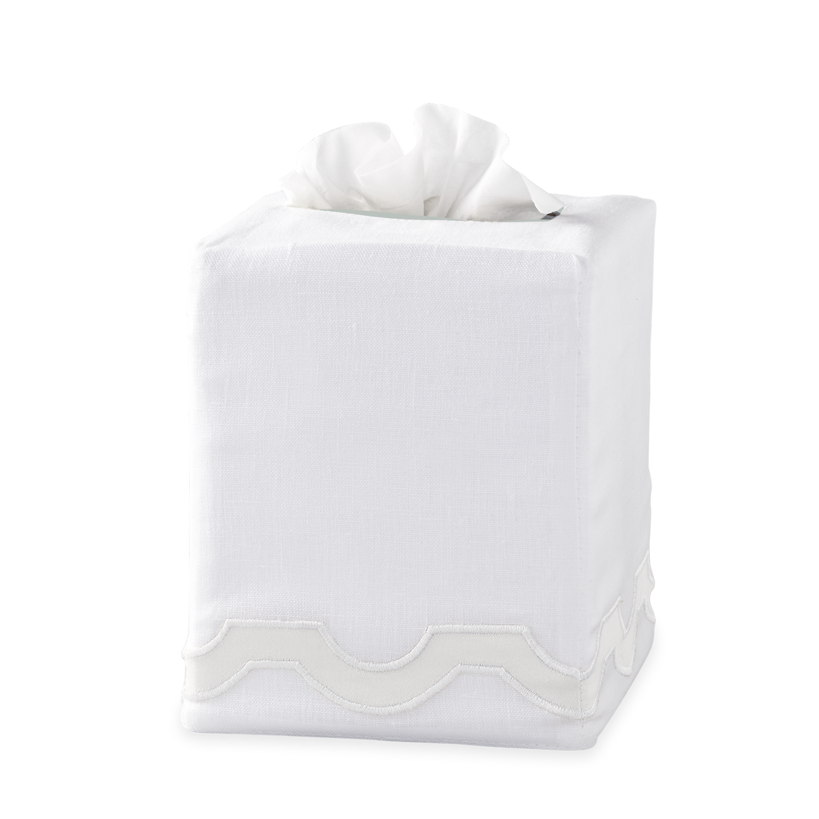 Silo Image of Matouk Mirasol Tissue Box Cover in Bone Color