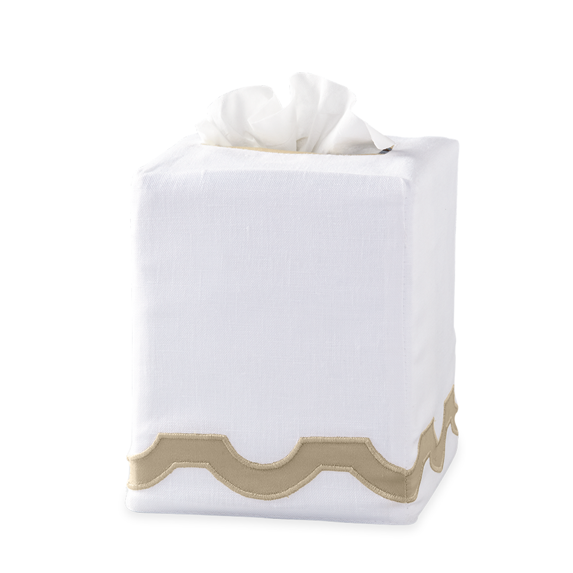 Silo Image of Matouk Mirasol Tissue Box Cover in Champagne Color