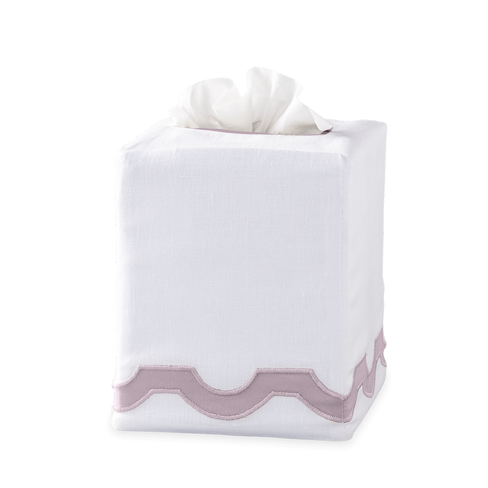 Silo Image of Matouk Mirasol Tissue Box Cover in Deep Lilac Color
