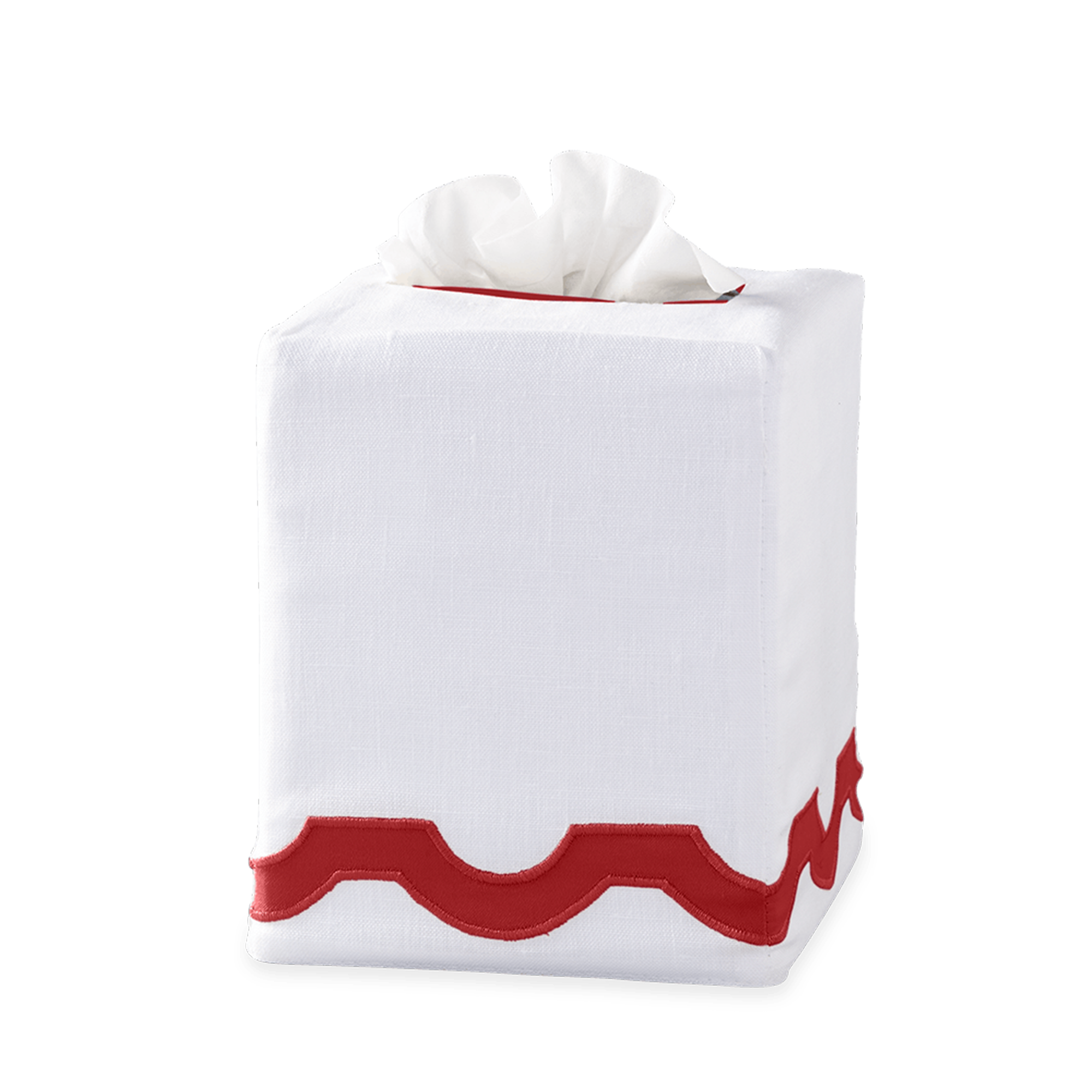 Silo Image of Matouk Mirasol Tissue Box Cover in Scarlet Color