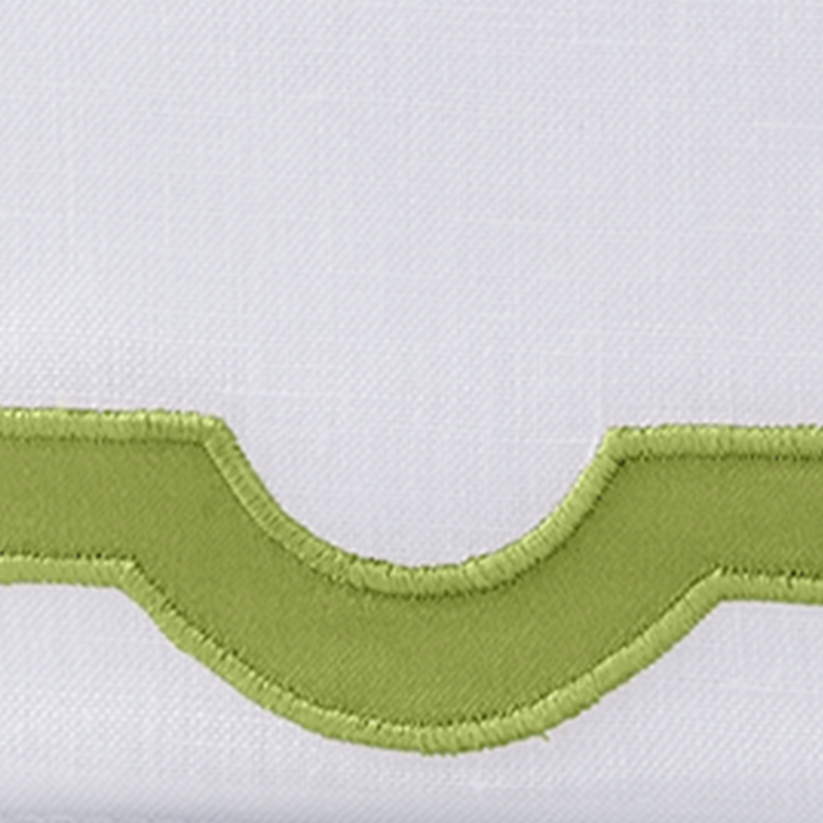 Swatch Sample of Matouk Mirasol Tissue Box Cover in Grass Color