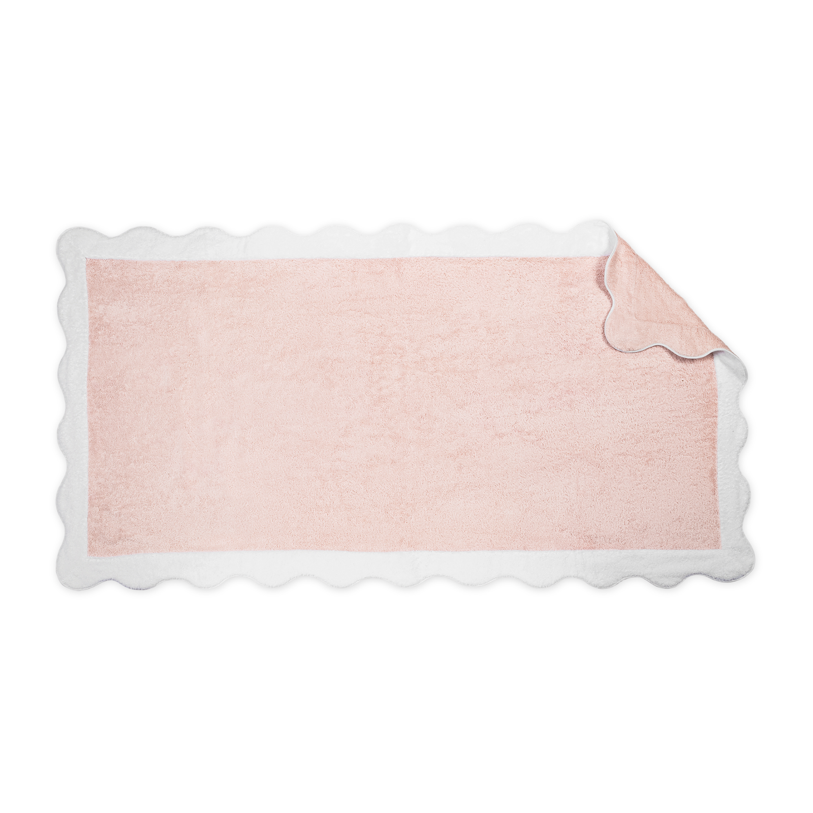 Matouk Neptune Beach Towels in Blush/White Color