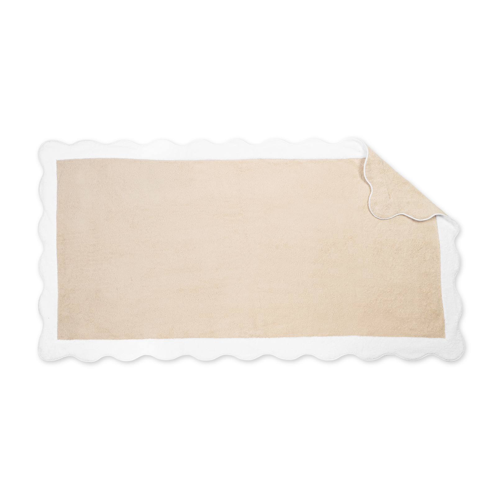 Matouk Neptune Beach Towels in Sand/White