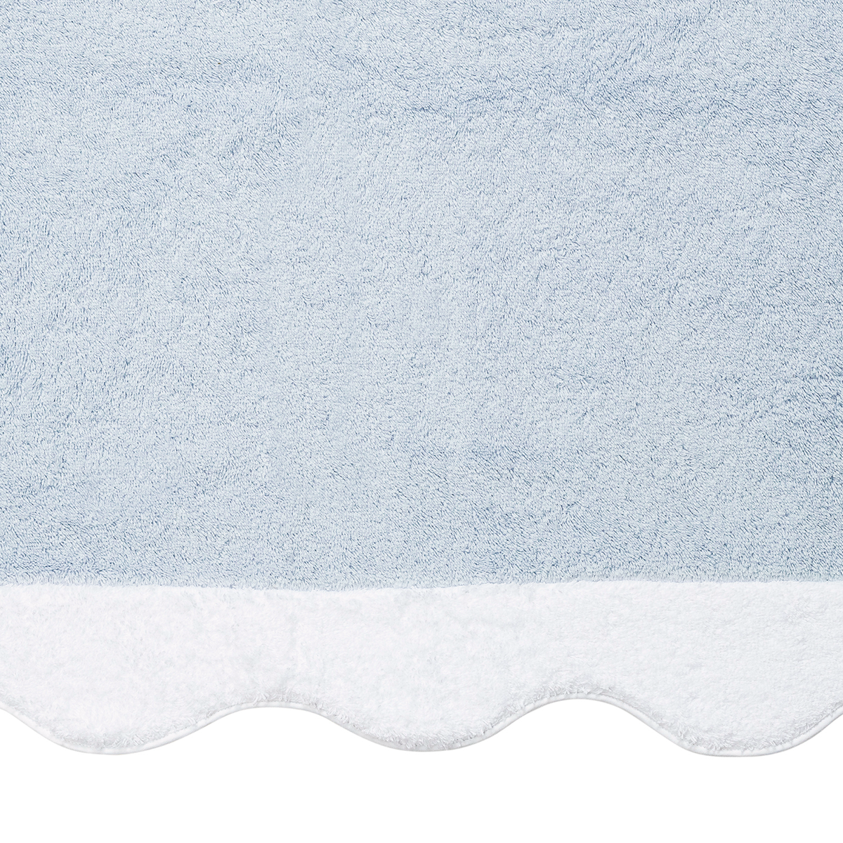 Fabric Closeup of Matouk Neptune Beach Towels in Light Blue/White Color