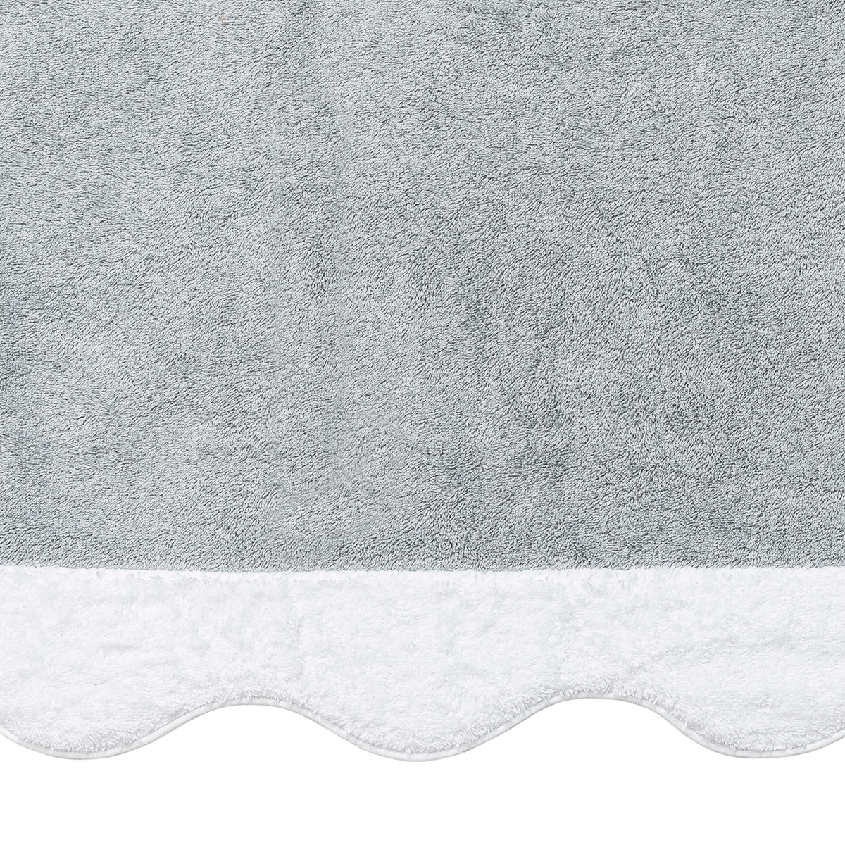 Fabric Closeup of Matouk Neptune Beach Towels in Pool/White Color