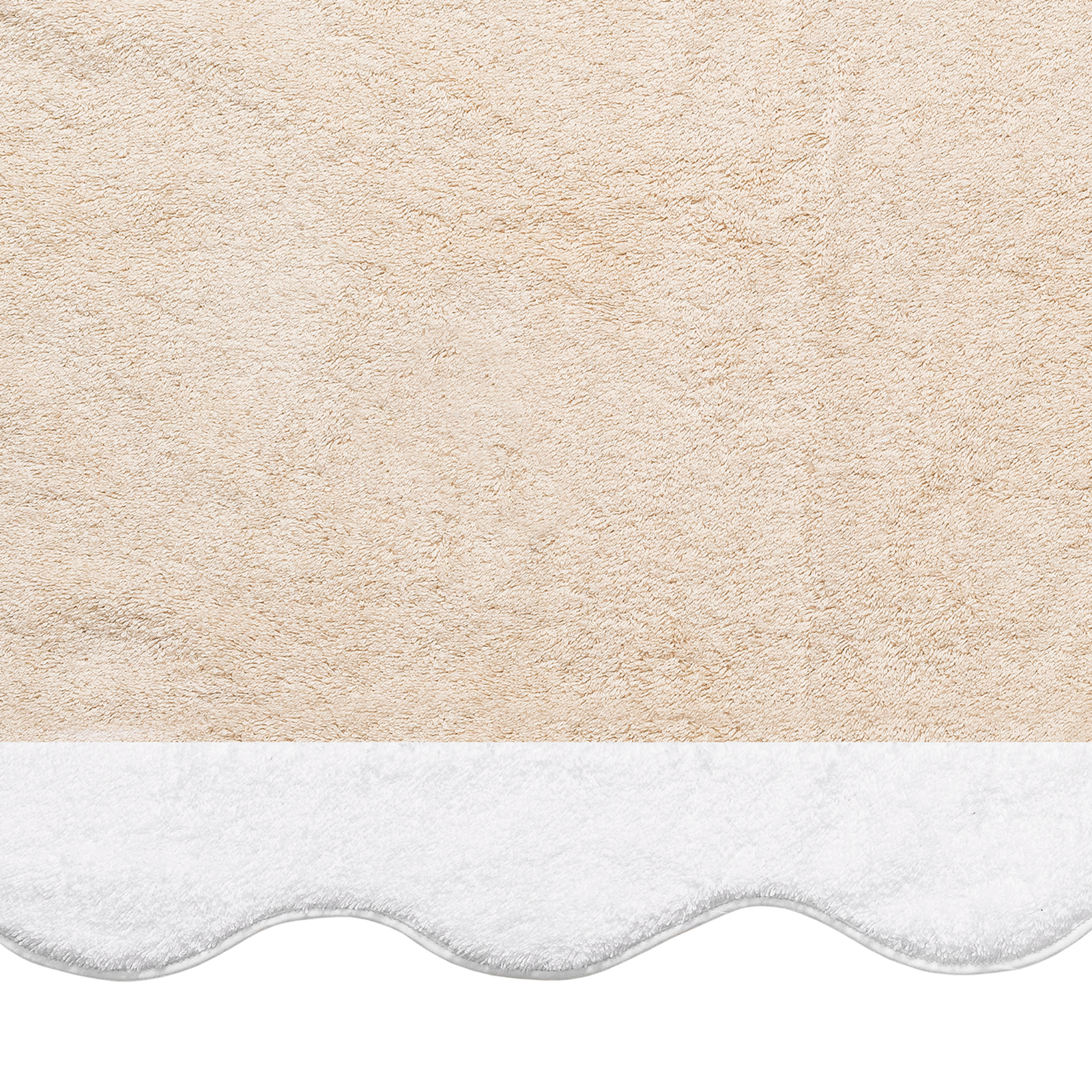 Matouk Neptune Beach Towels in Sand/White