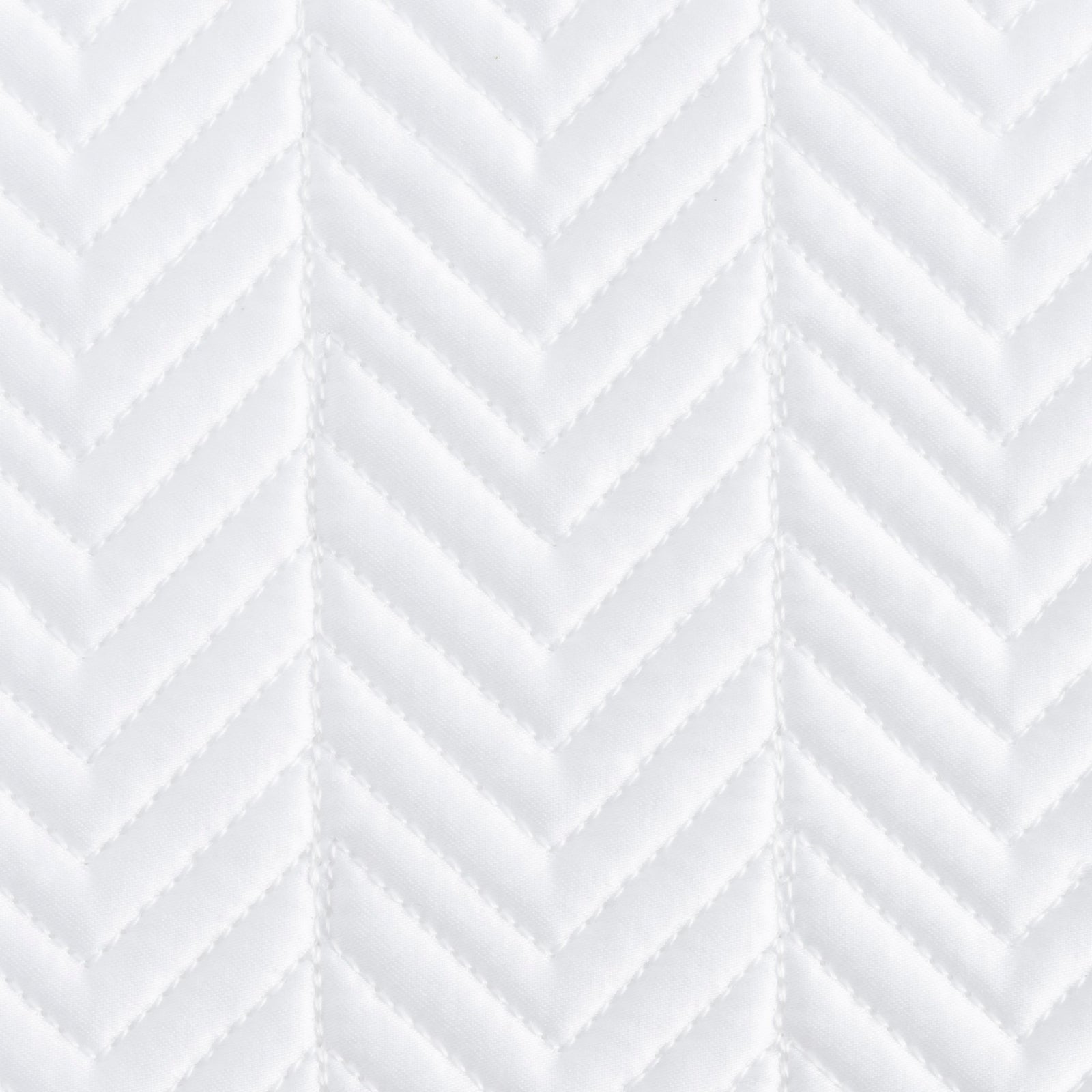 Full Bed Dressed in Matouk Netto Bedding with Swatch in White Color