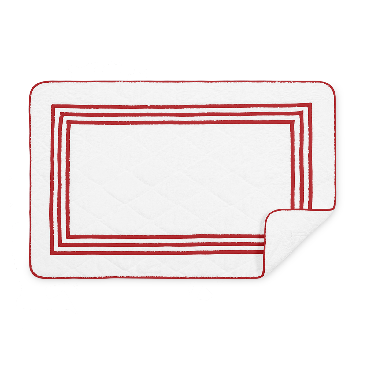 Matouk Newport Quilted Bath Tub Mat in Red Color