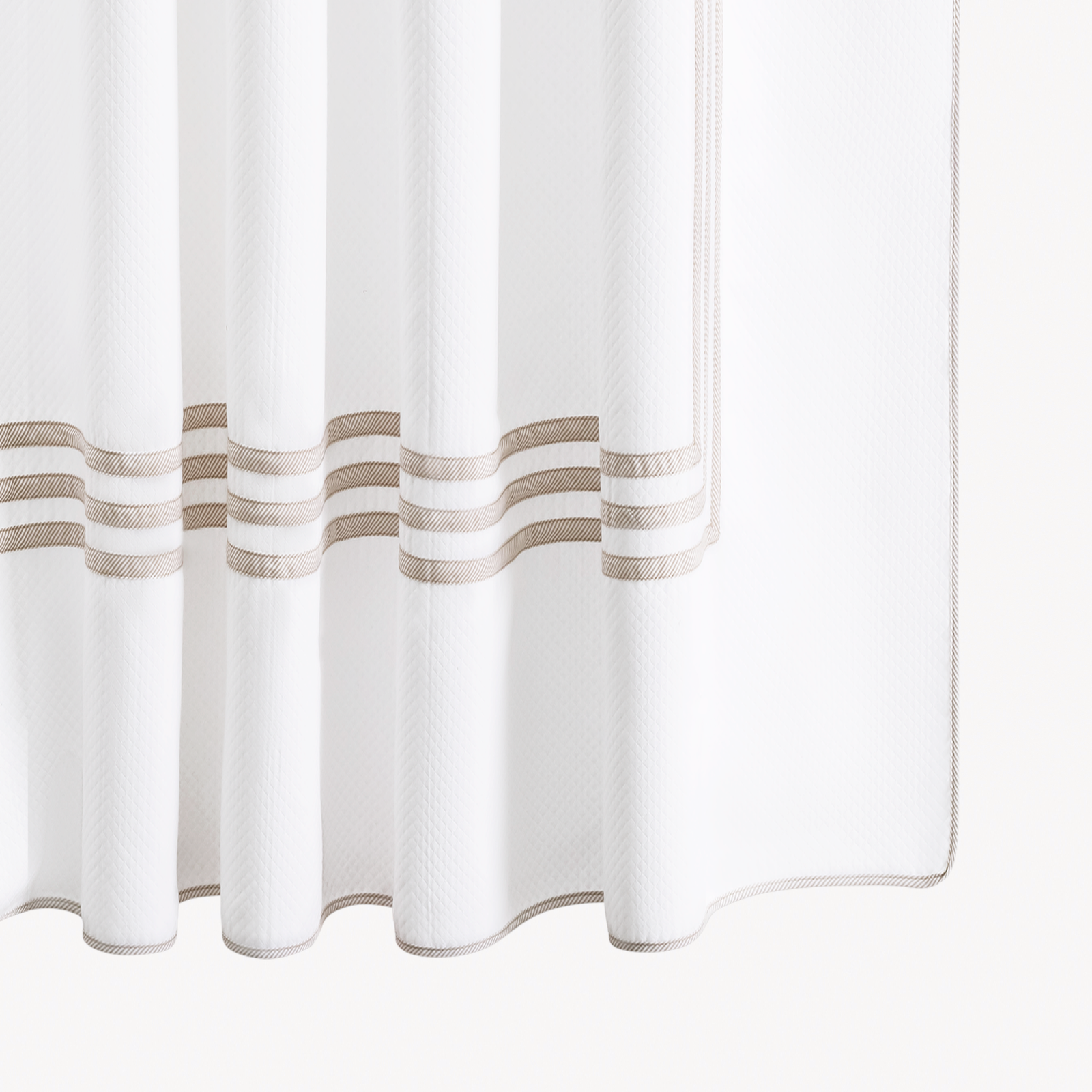 Matouk Newport Shower Curtain in Tan Stripe