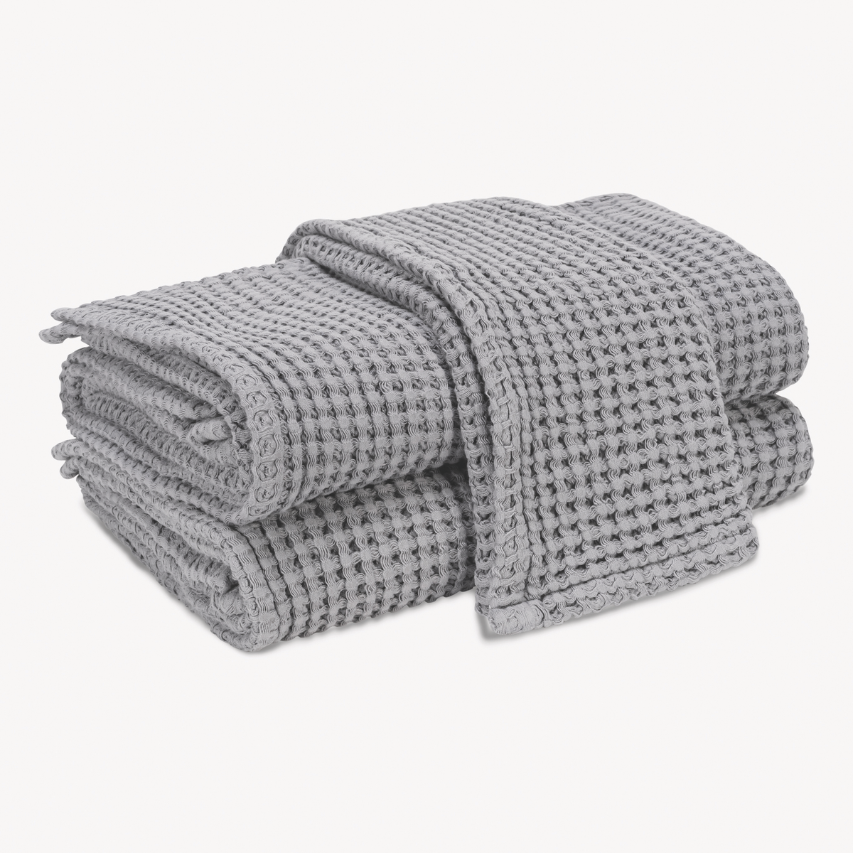 Folded Matouk Nico Bath Towels in Dove Gray color