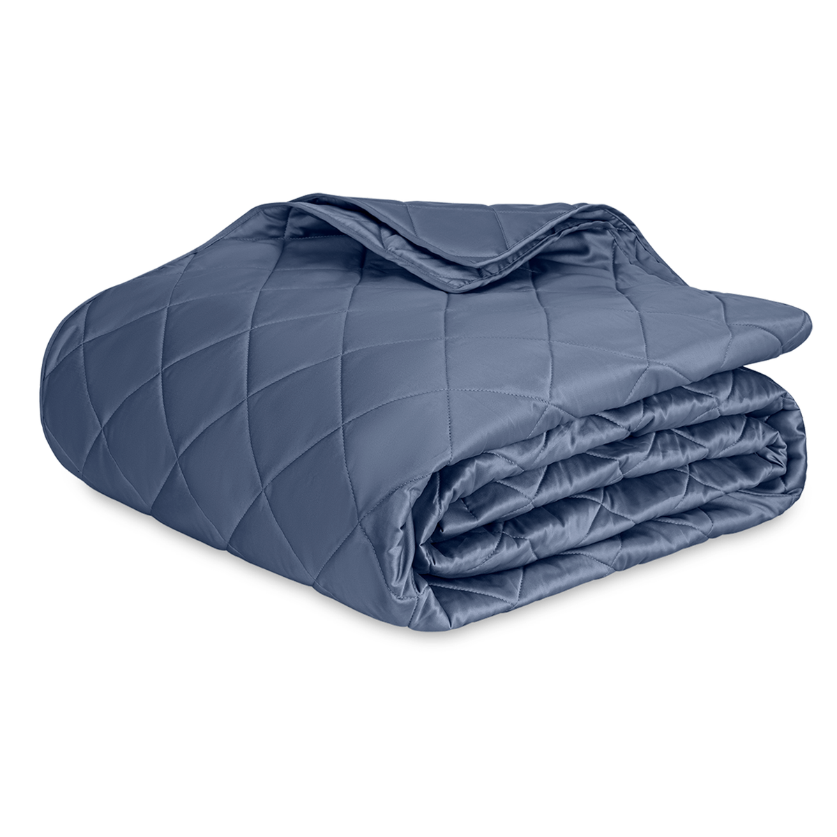 Silo Image of Matouk Nocturne Quilted Bedding Quilt in Steel Blue