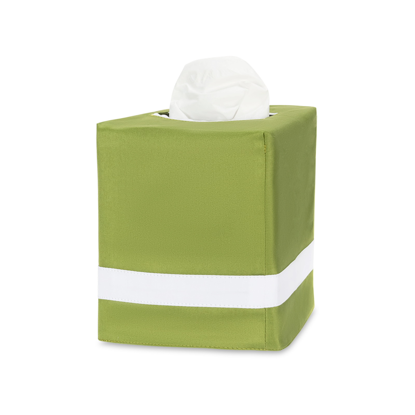 Matouk Nocturne Tissue Box Cover in Grass and White