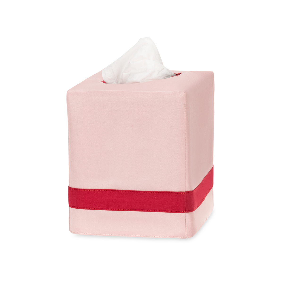 Matouk Nocturne Tissue Box Cover in Pink and Scarlet