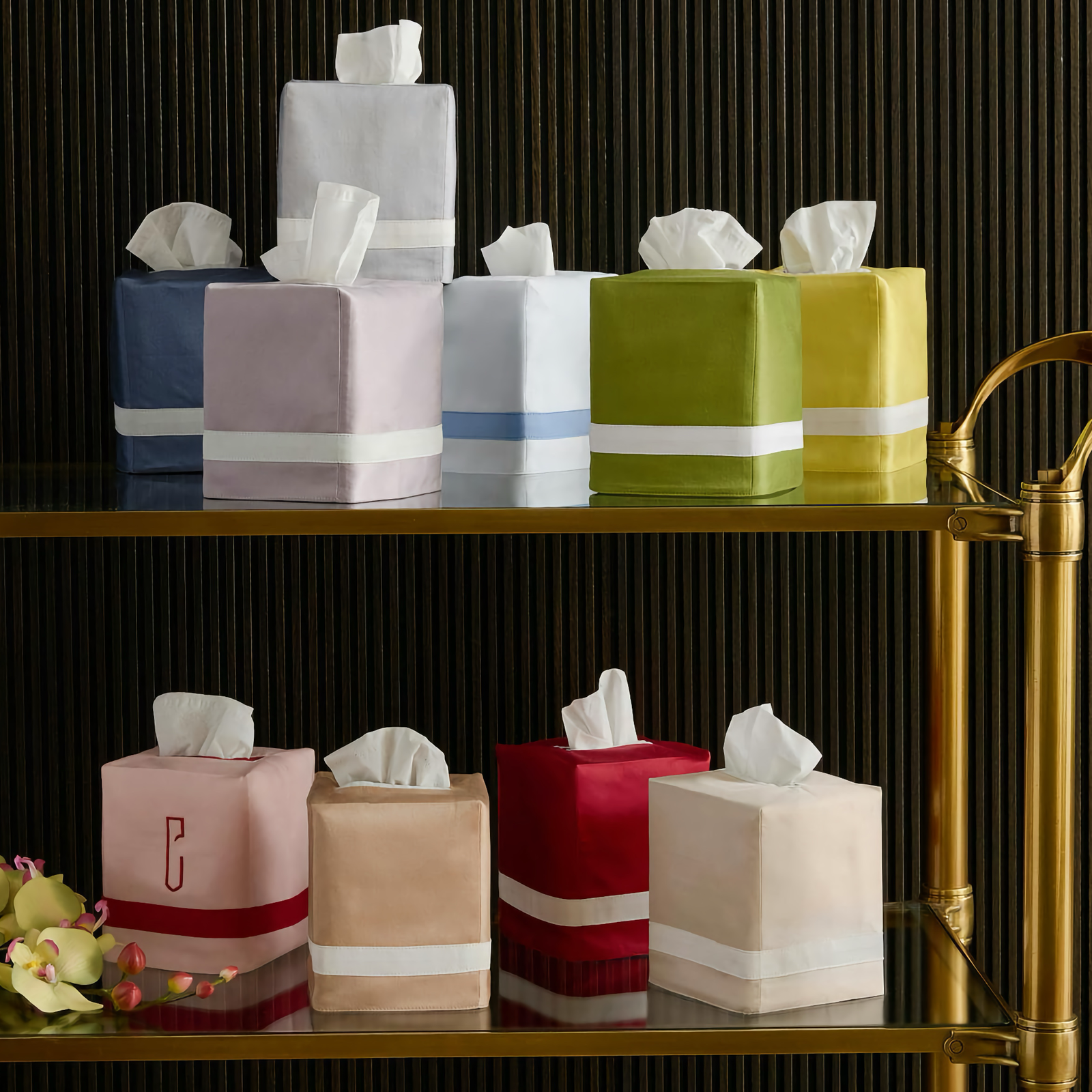 All Colors of Matouk Nocturne Tissue Box Covers