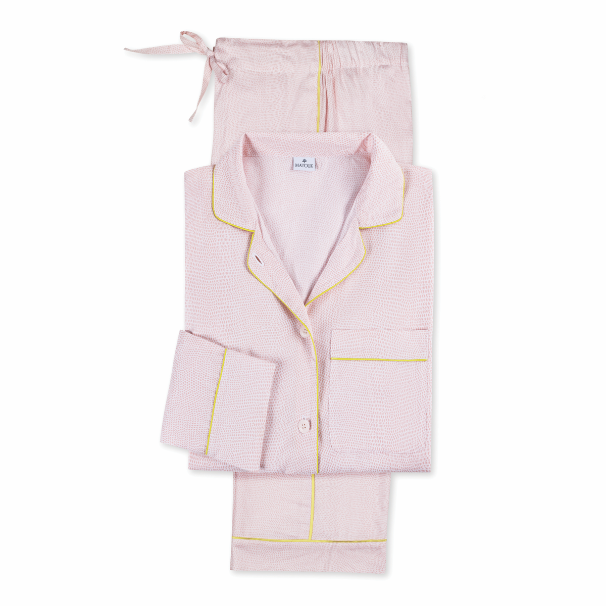 Laid Flat Matouk Jasper Pajama in Peony and Lemon