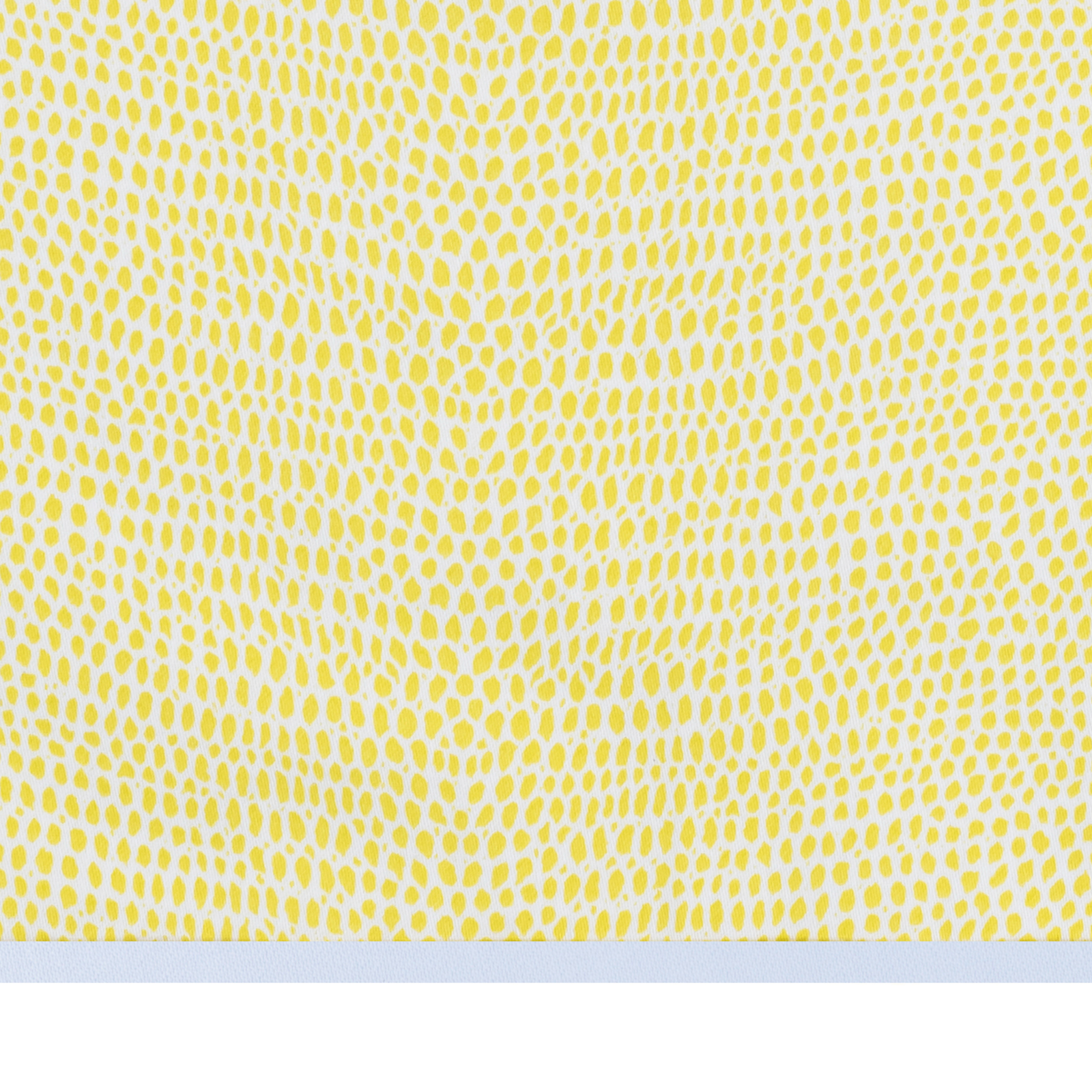 Woman Wearing a Matouk Jasper Pajama Set in Lemon and Blue Color