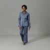 Matouk Nocturne Pajama Set - Steel Blue and Dove featured image