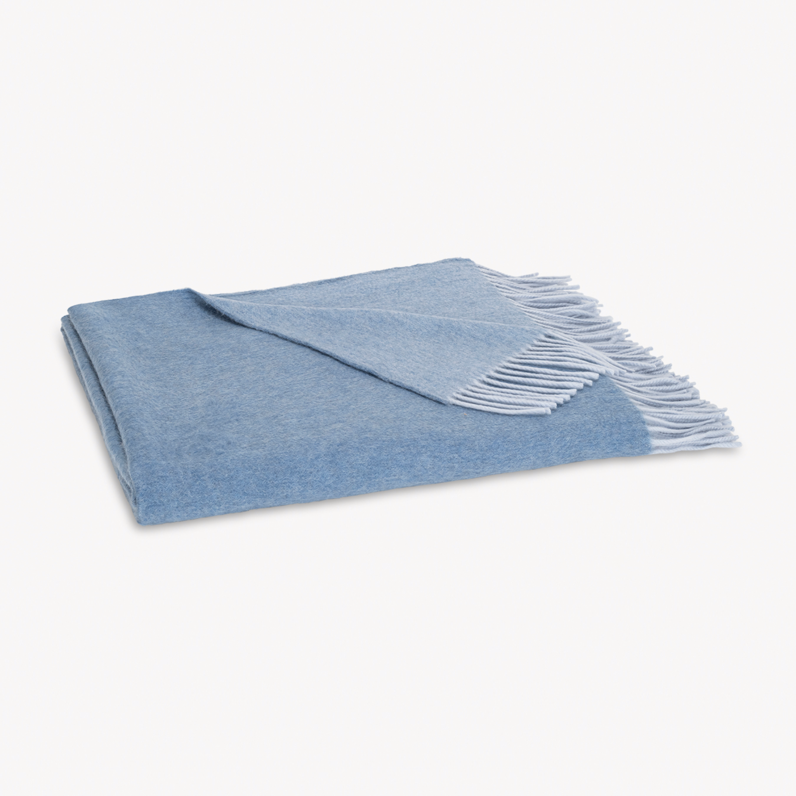 Folded Matouk Paley Throw in Hazy Blue and Sky