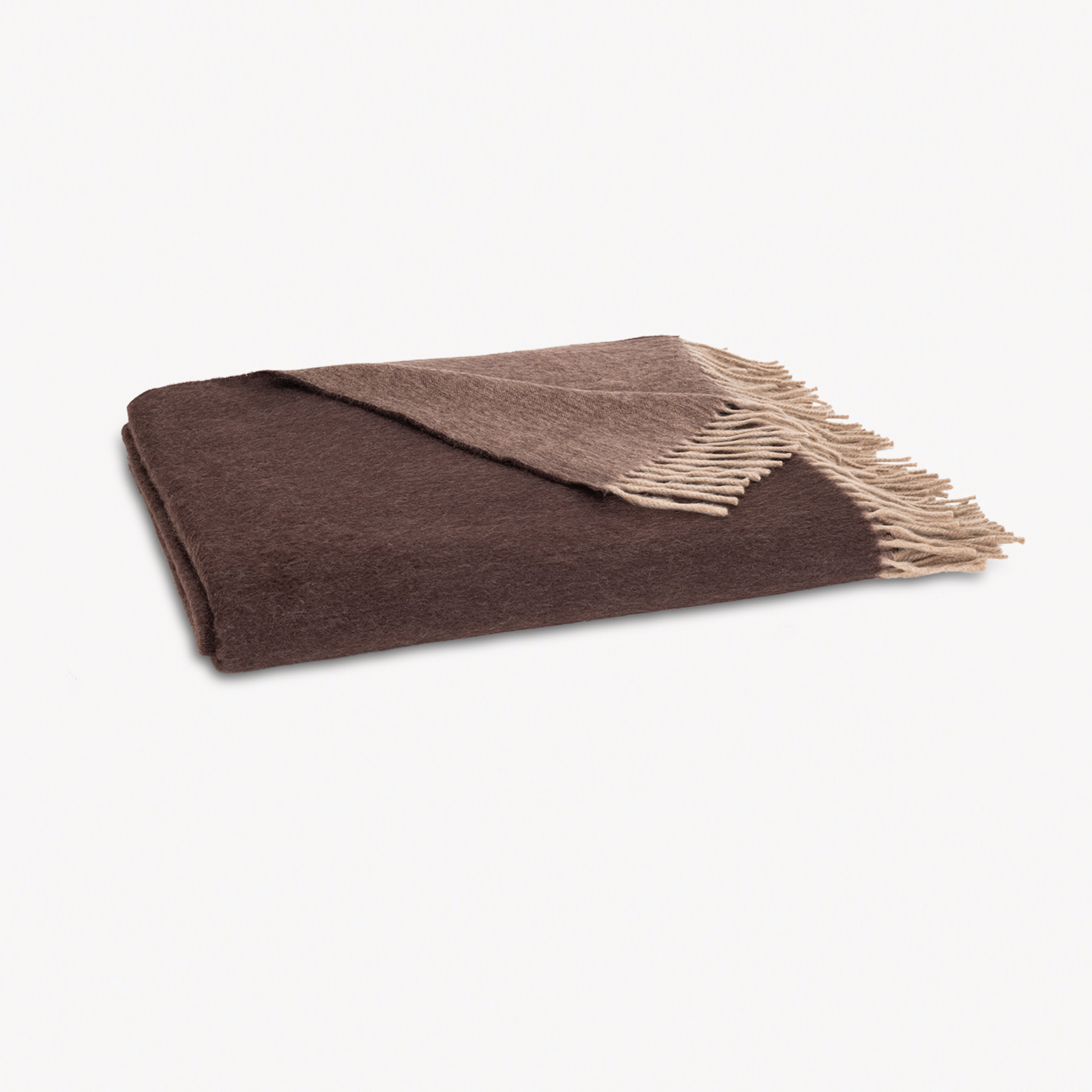 Folded Matouk Paley Throw in Sable and Mocha