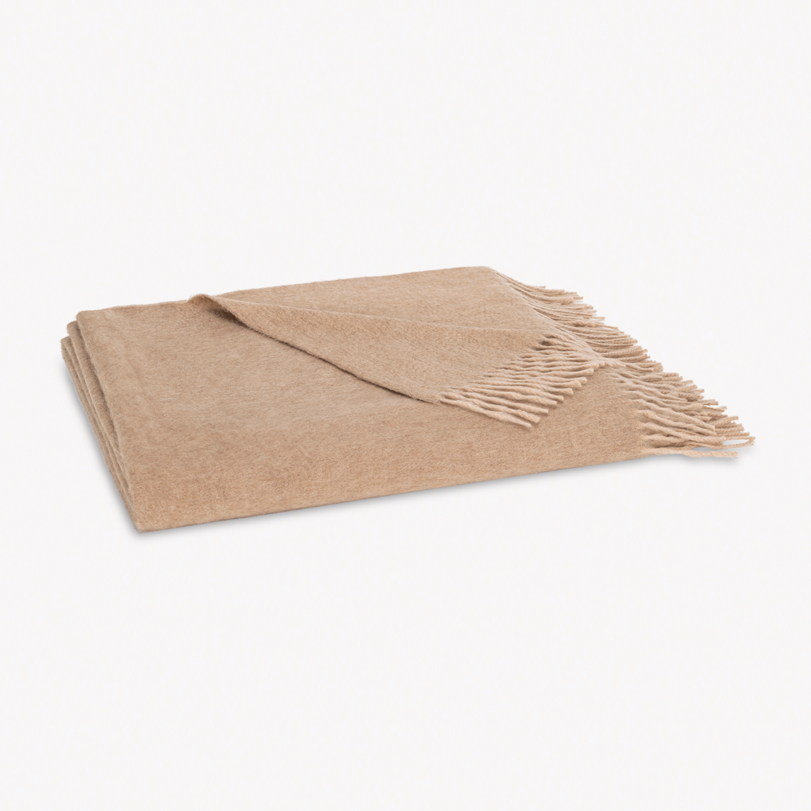 Folded Matouk Paley Throw in Sand and Dune