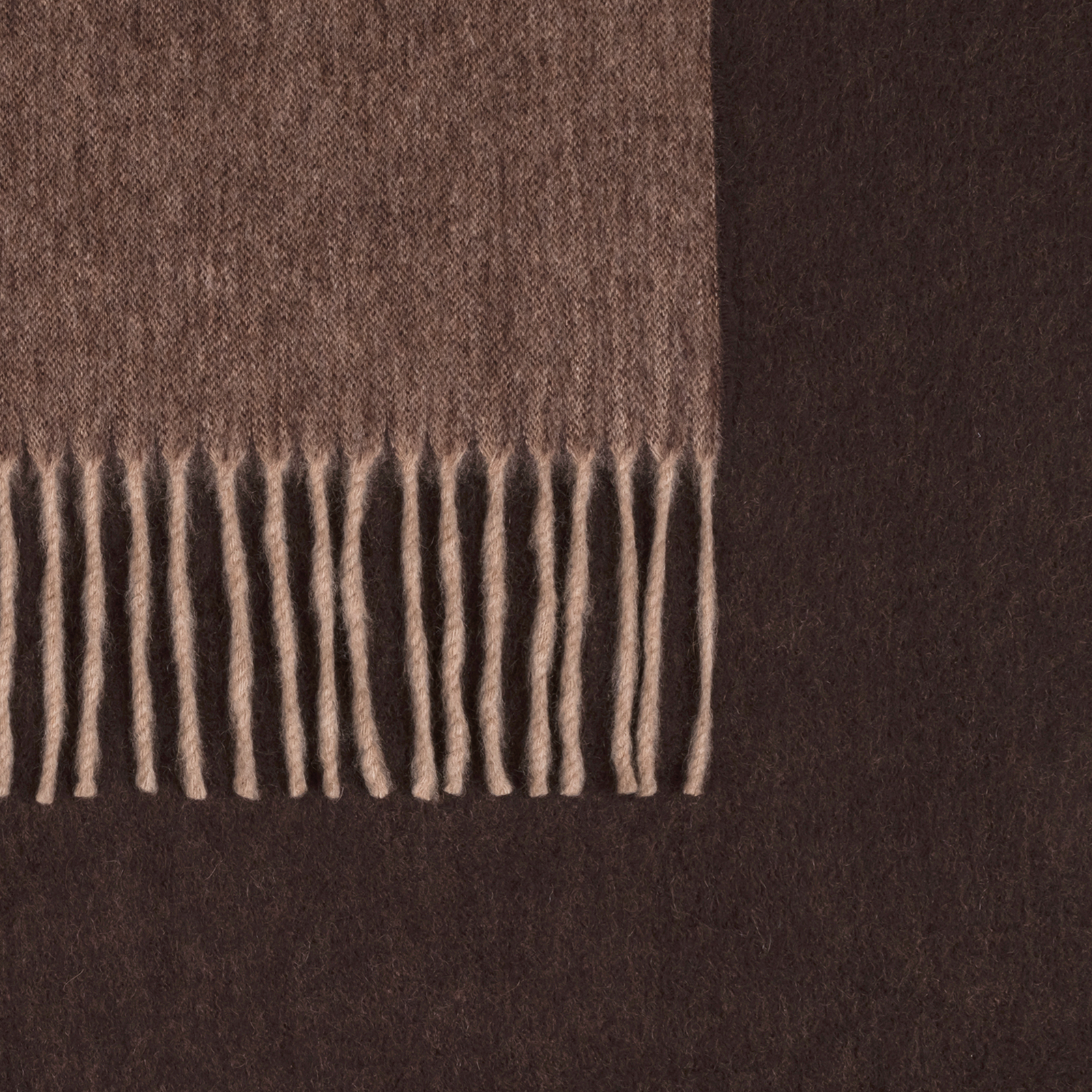 Folded Matouk Paley Throw in Sable and Mocha