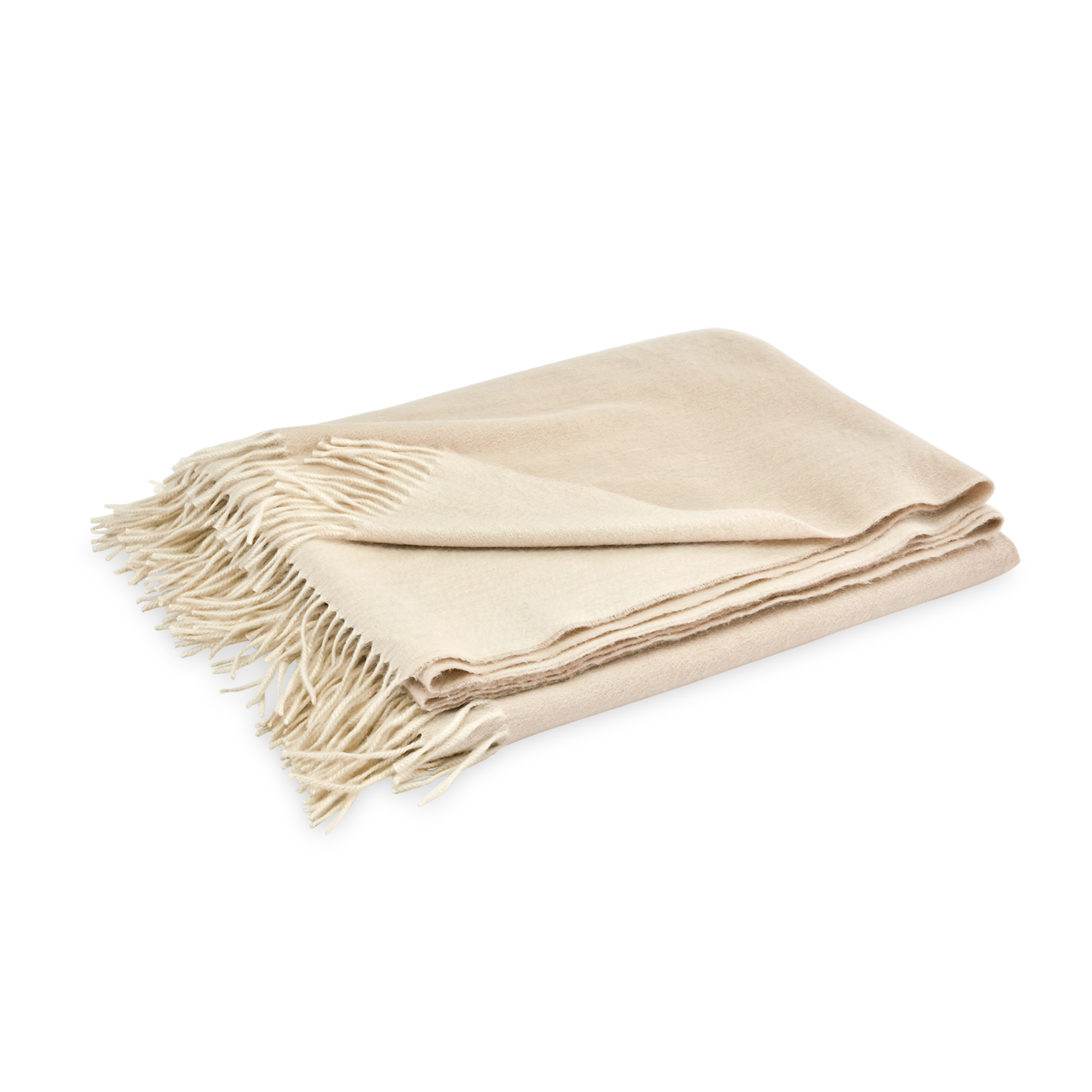 Folded Matouk Paley Throws in Bone and Parchment Color