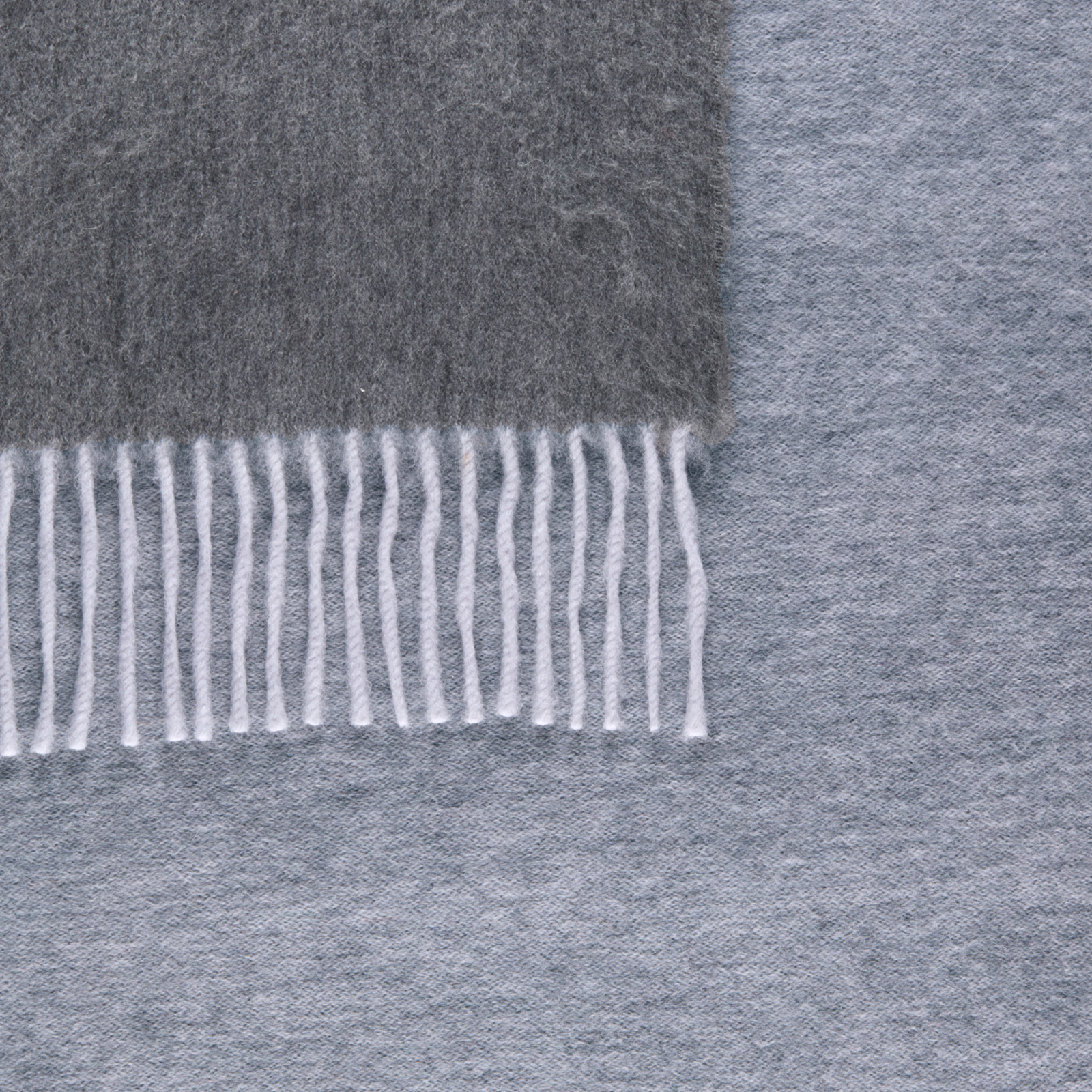 Folded Matouk Paley Throws in Heather and Charcoal Color