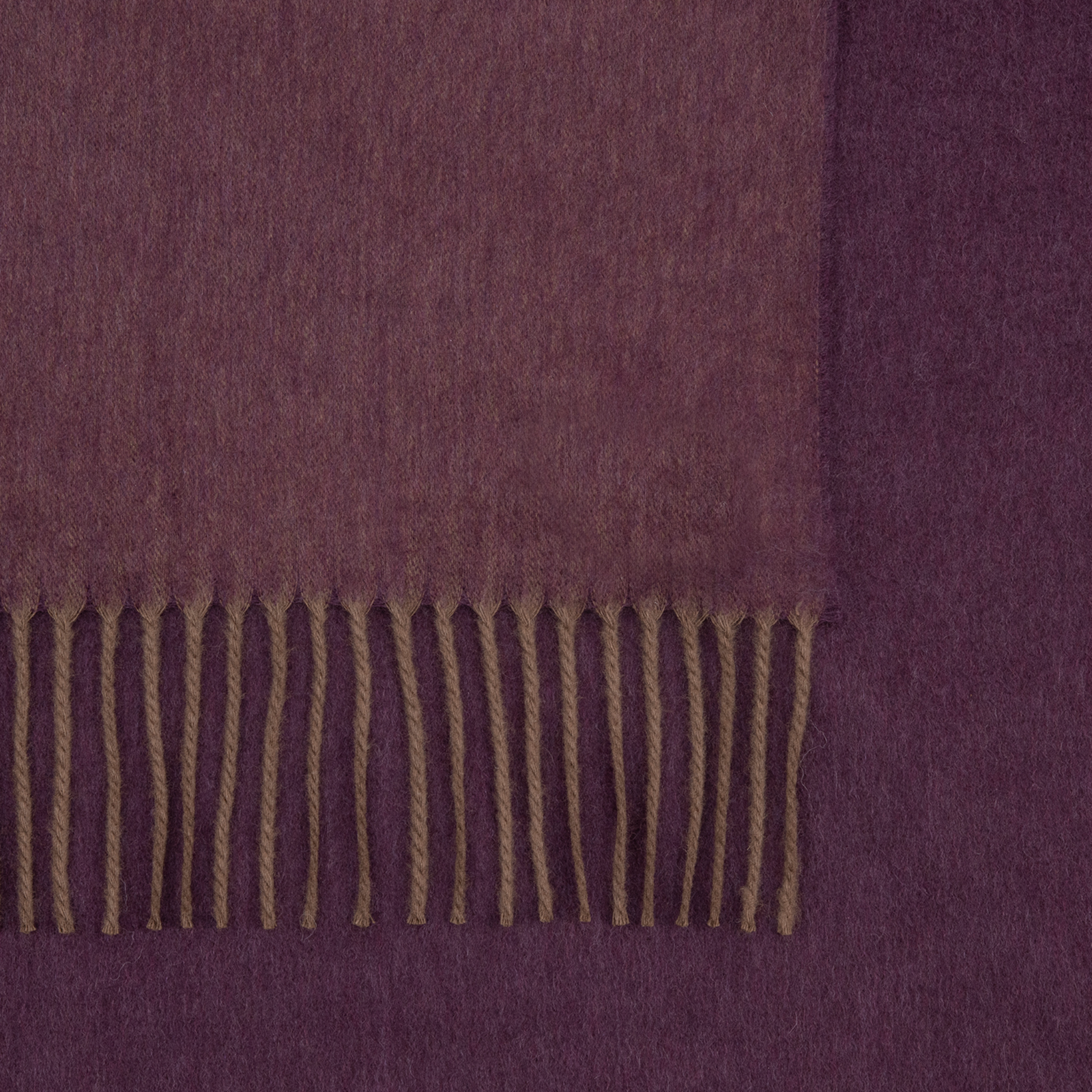 Folded Matouk Paley Throw in Mulberry and Oak Colors