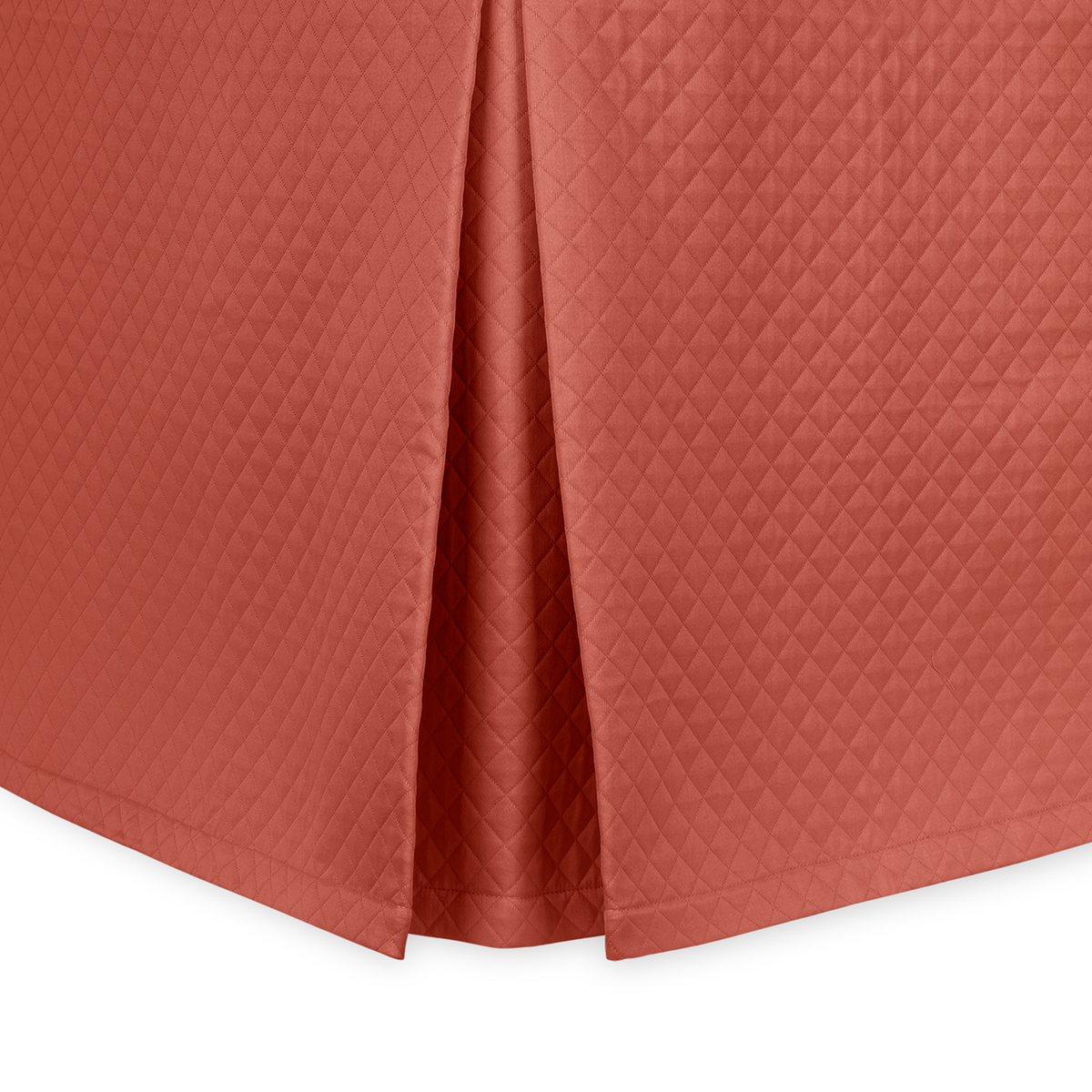 Silo Image of Matouk Petra Bed Skirt in Color Deep Coral