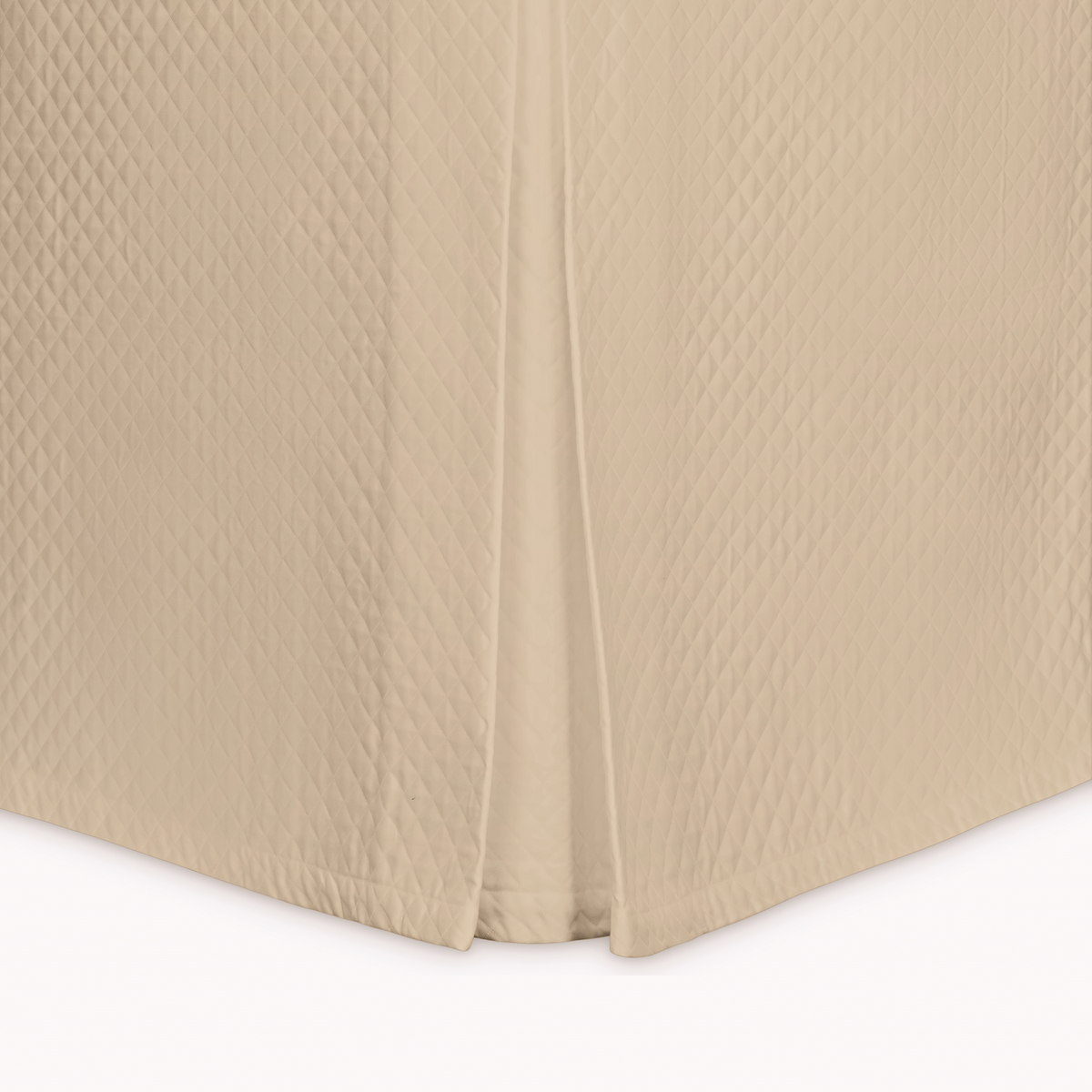 Closeup Image of Matouk Petra Bedskirt in Dune Color