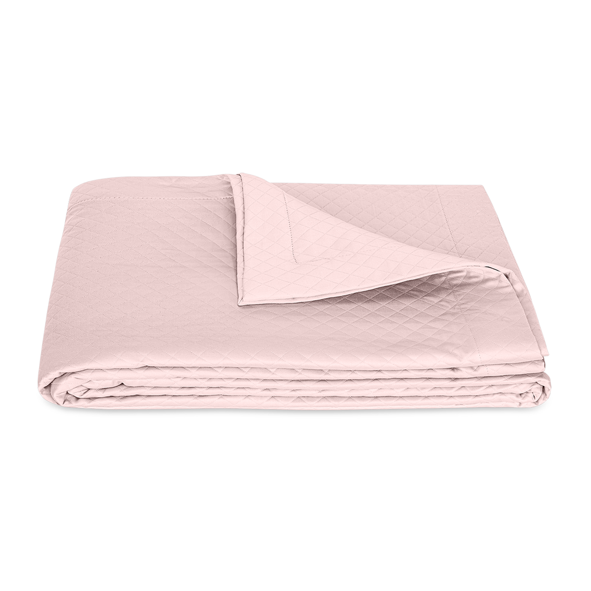 Folded Coverlet of Matouk Petra Bedding in Color Pink