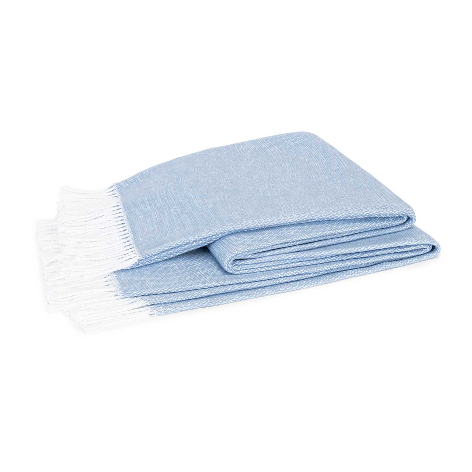 Folded Matouk Pezzo Throw in Hazy Blue