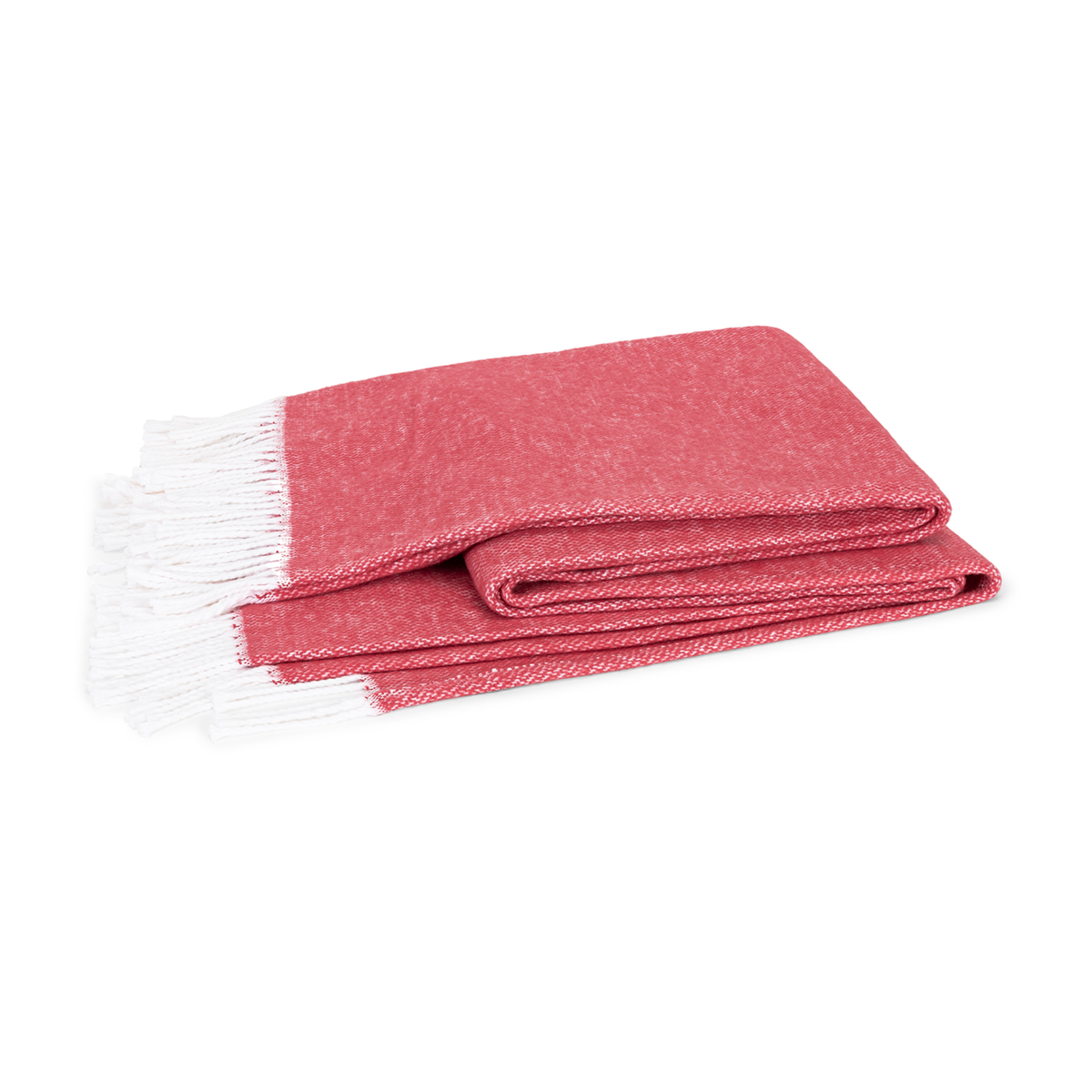 Folded Matouk Pezzo Throw in Redberry