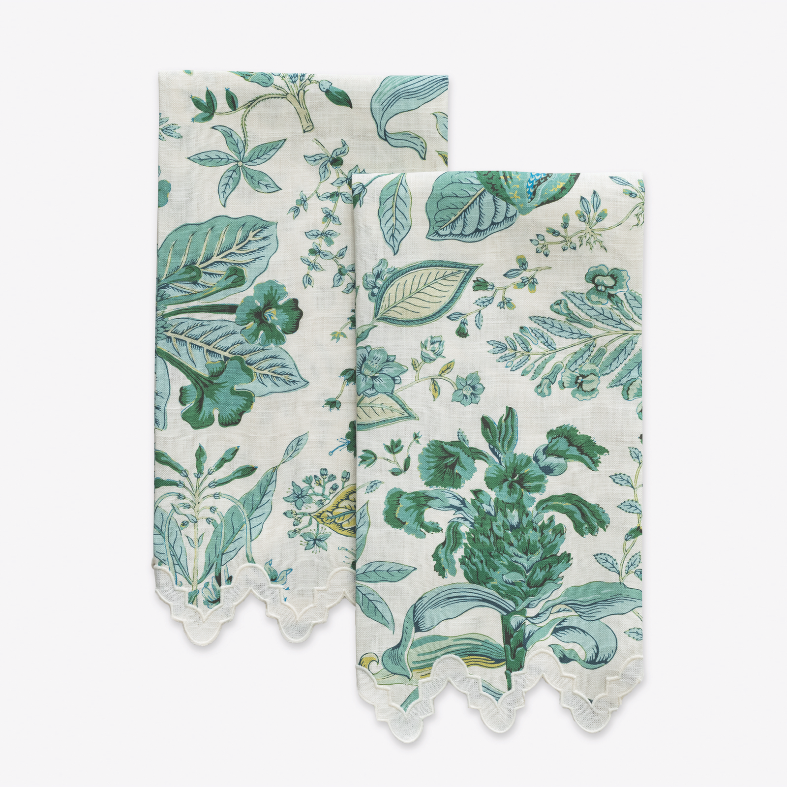 Matouk Pomegranate Linen Guest Towels in Emerald