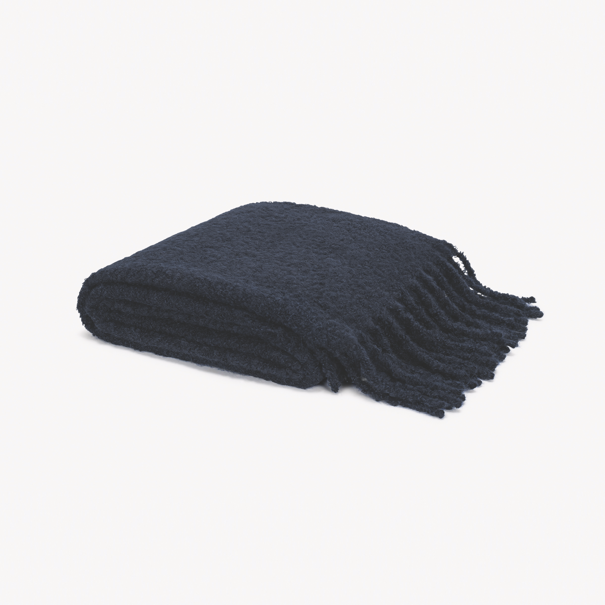 Folded Matouk Poncho Throw in Midnight