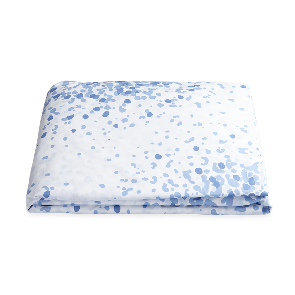Folded Fitted Sheet of Matouk Poppy Bedding in Azure Color