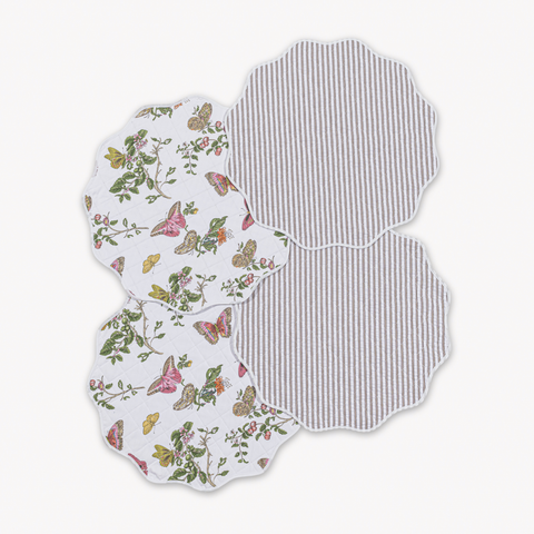 Matouk Reversible Placemat Collection - Baudin Butterfly Pink/Matteo Bark featured image