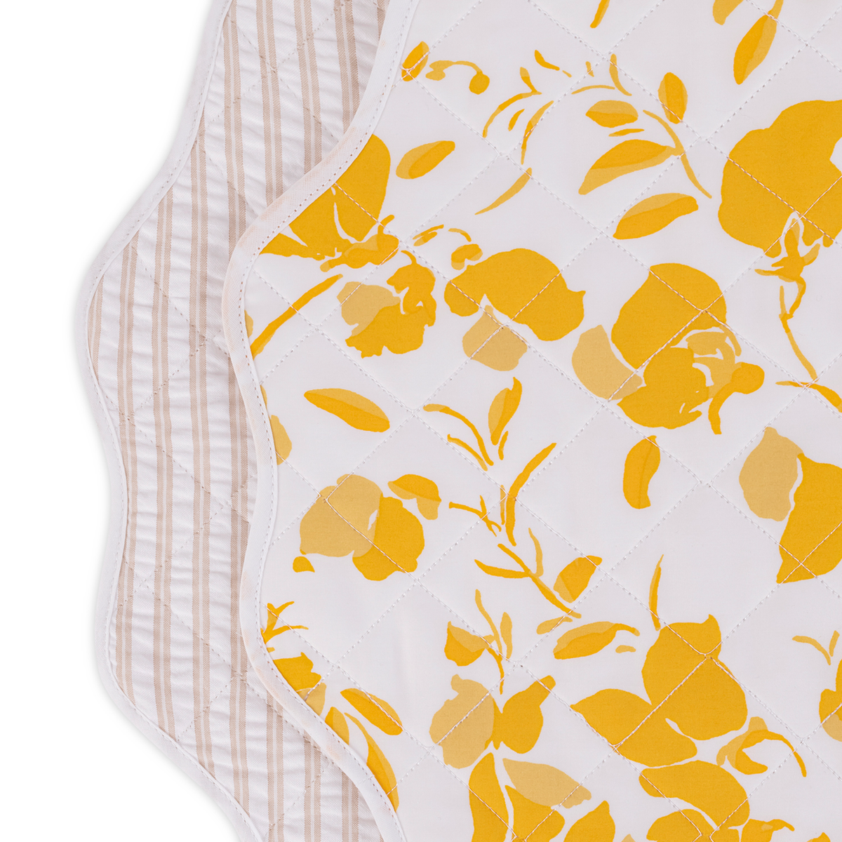 Swatch of Matouk Reversible Placemat Collection in Alexandra Goldenrod/Matteo Natural