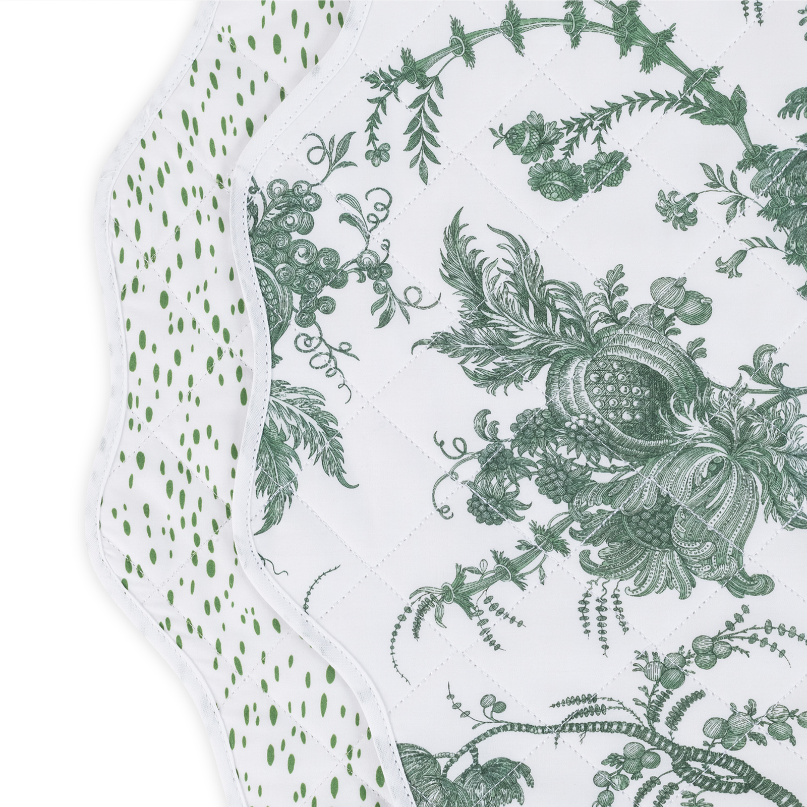 Pack of 4 Matouk Reversible Placemats Collection in San Cristobal Green/Celine Grass