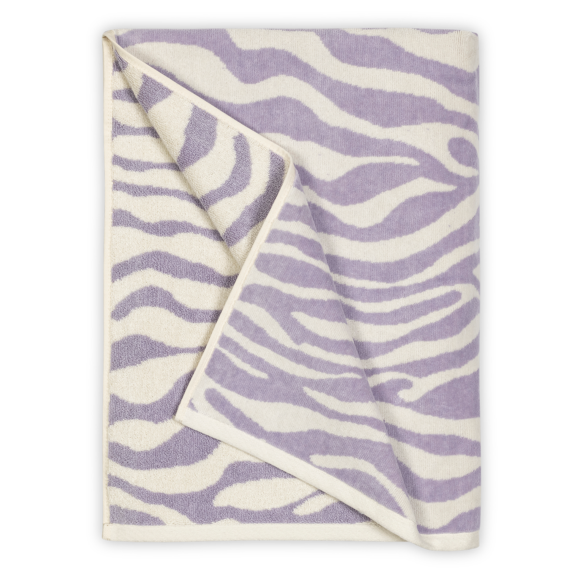 Folded Silo of Matouk Santiago Beach Towels in Color Orchid