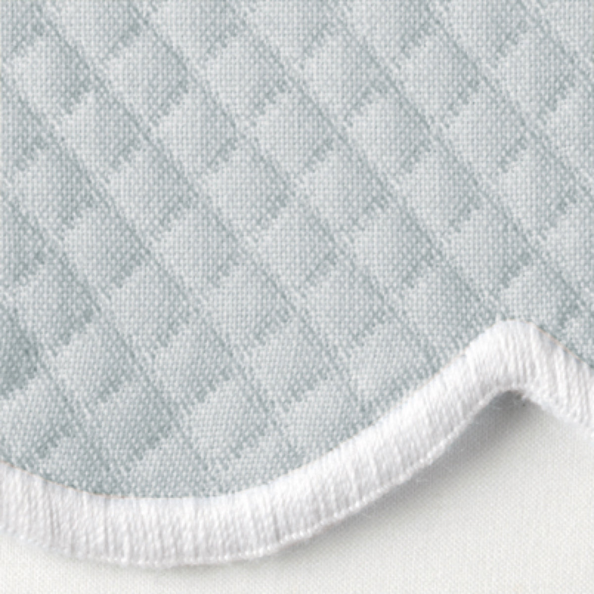 Close-up of Pool Matouk Savannah Gardens diamond pique table linens