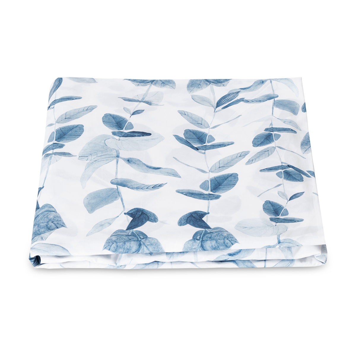 Folded Fitted Sheet of Matouk Schumacher Antonia Bedding in Hazy Blue Color