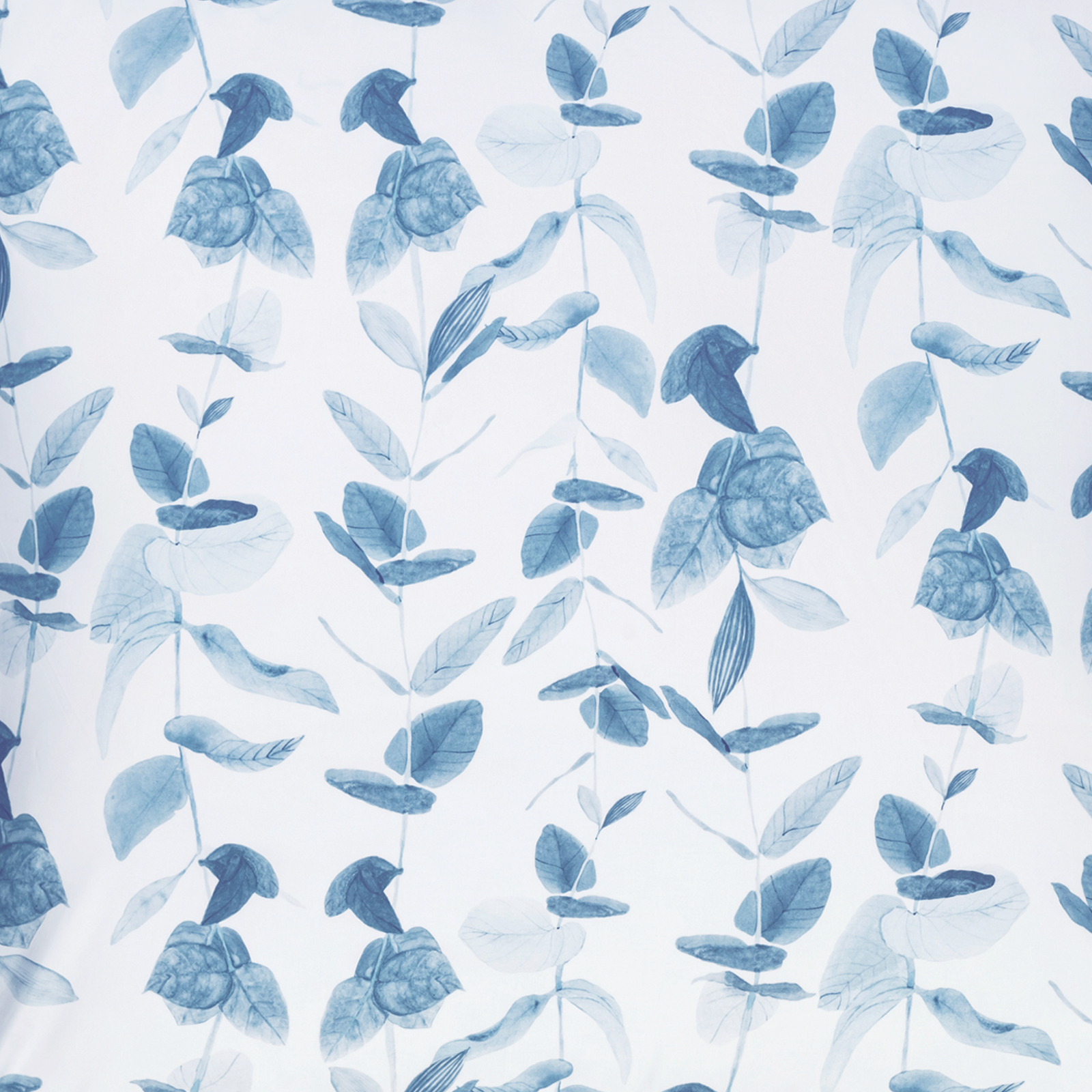 Full Bed Dressed in Matouk Schumacher Antonia Bedding in Hazy Blue Color